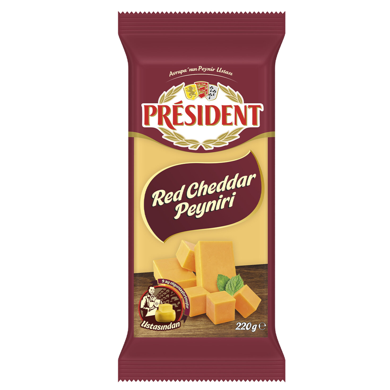 President Red Cheddar Peyniri 220 G - Görsel 1
