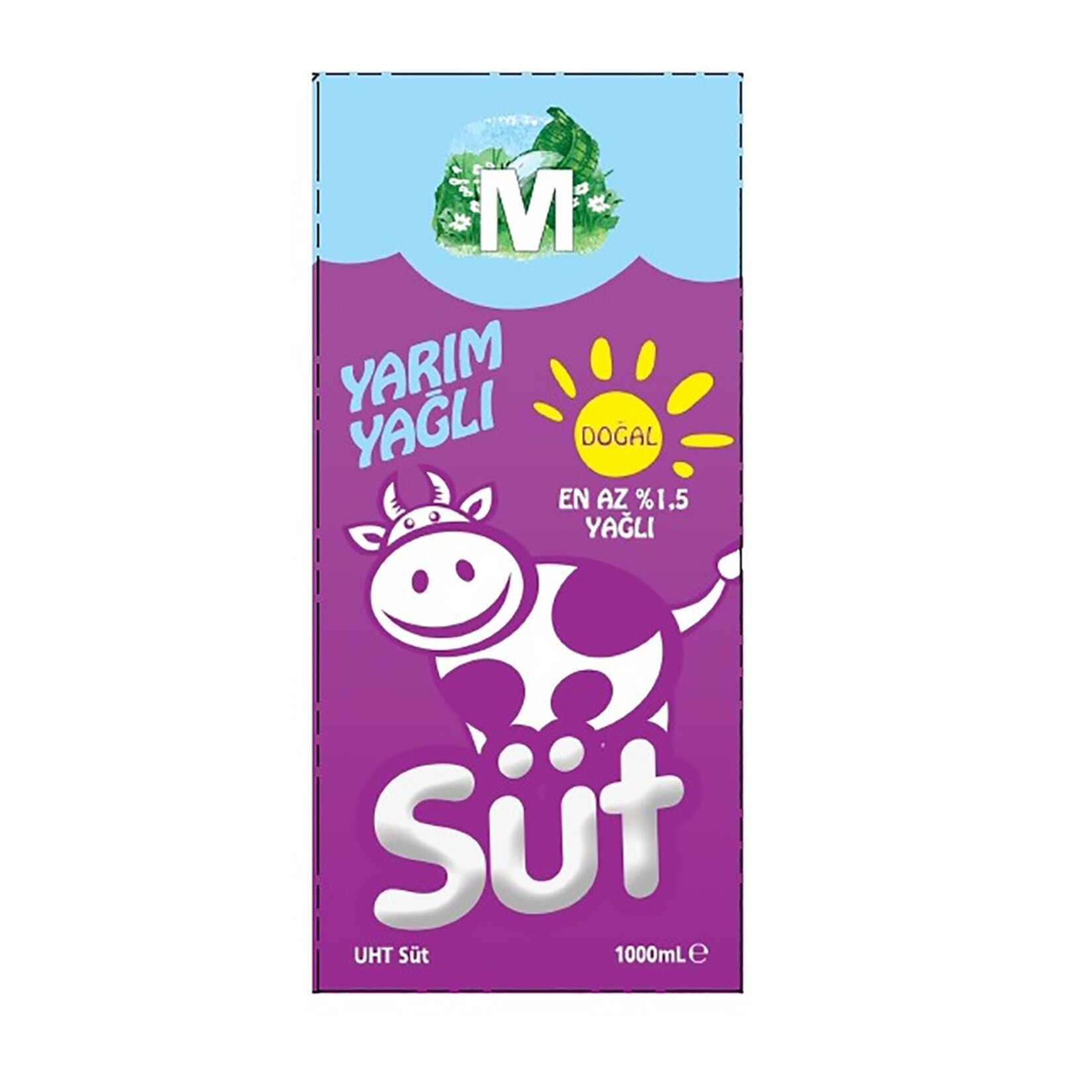 Migros Yarım Yağlı Uht Süt 1 L