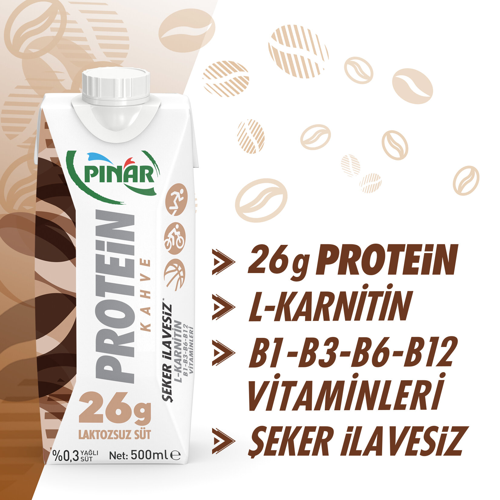 Pınar Protein Kahveli Süt 500 ml - Görsel 2