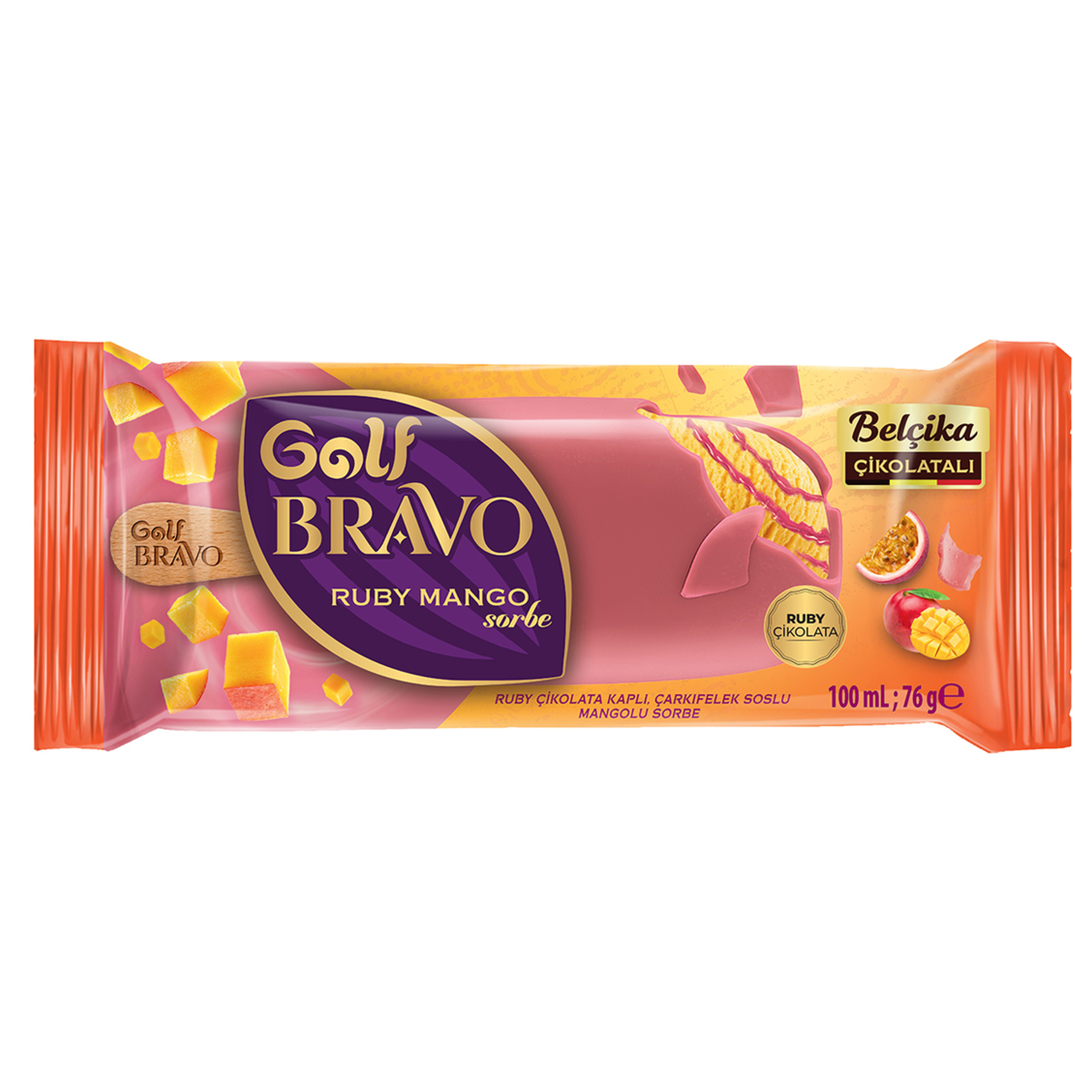 Golf Bravo Belçika Çikolatalı Ruby Mango Sorbe 100 Ml - Görsel 1