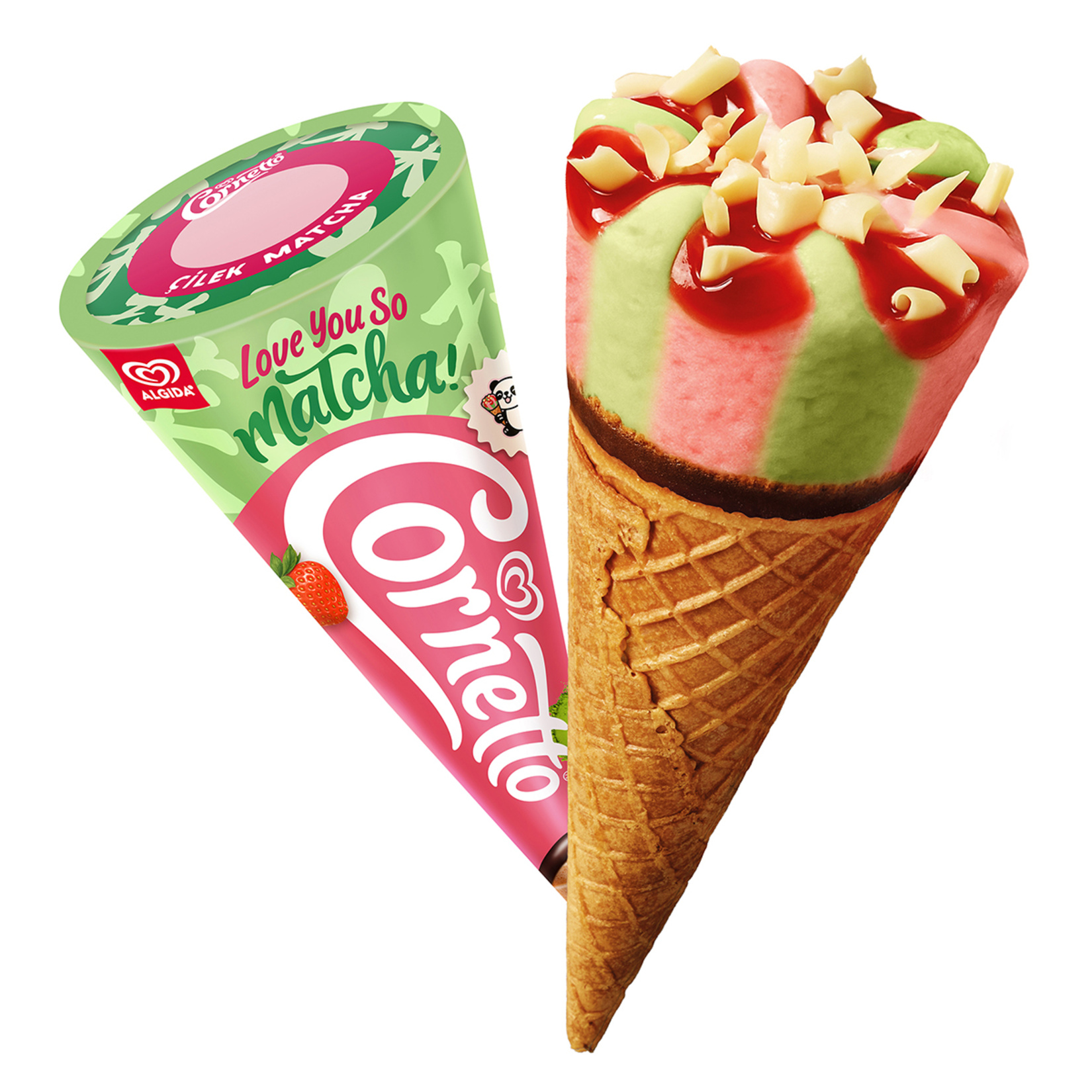 Cornetto Çilek Matcha 120 Ml - Görsel 1