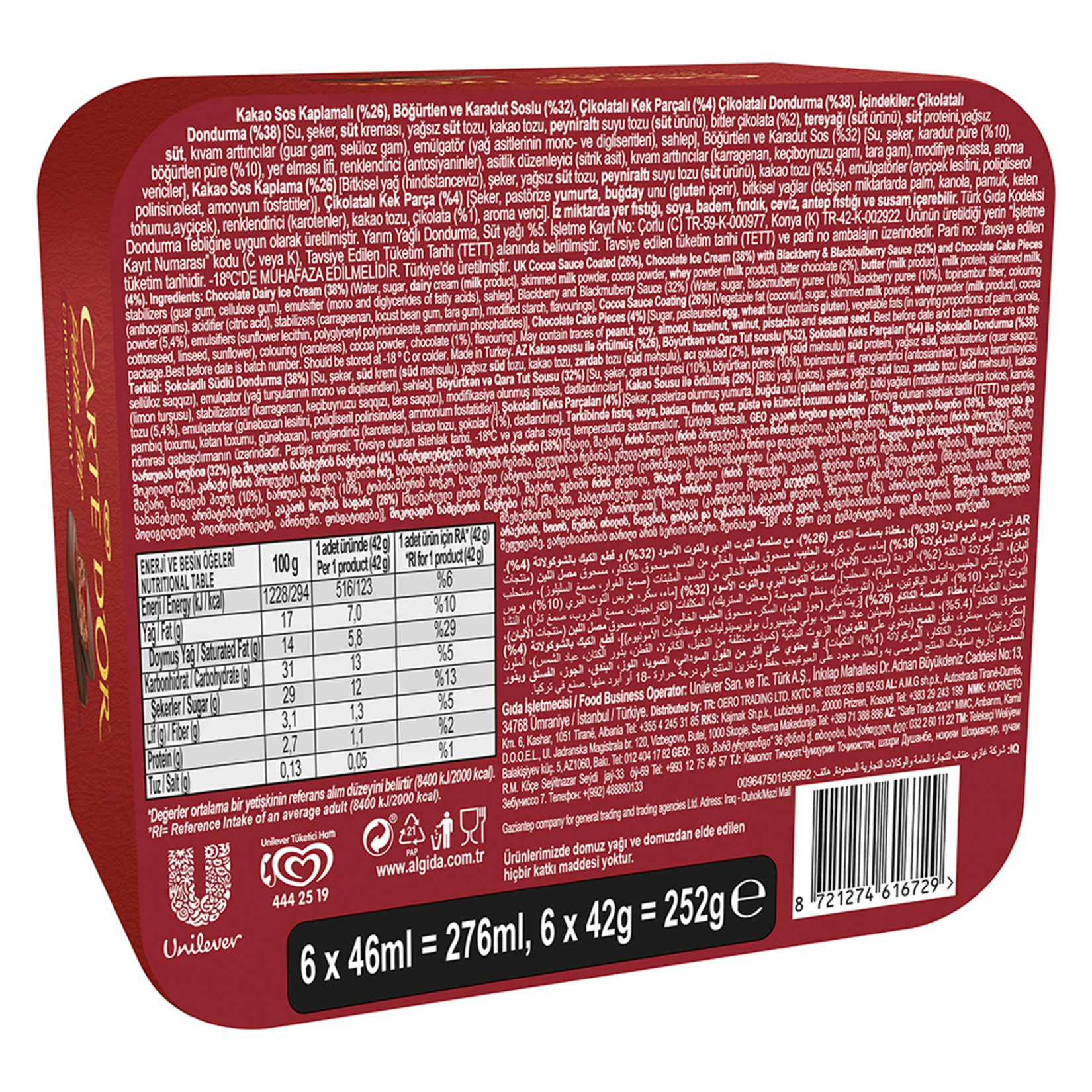 Carte D'or Petite Bar Chocoberry 6'lı 276 Ml - Görsel 2