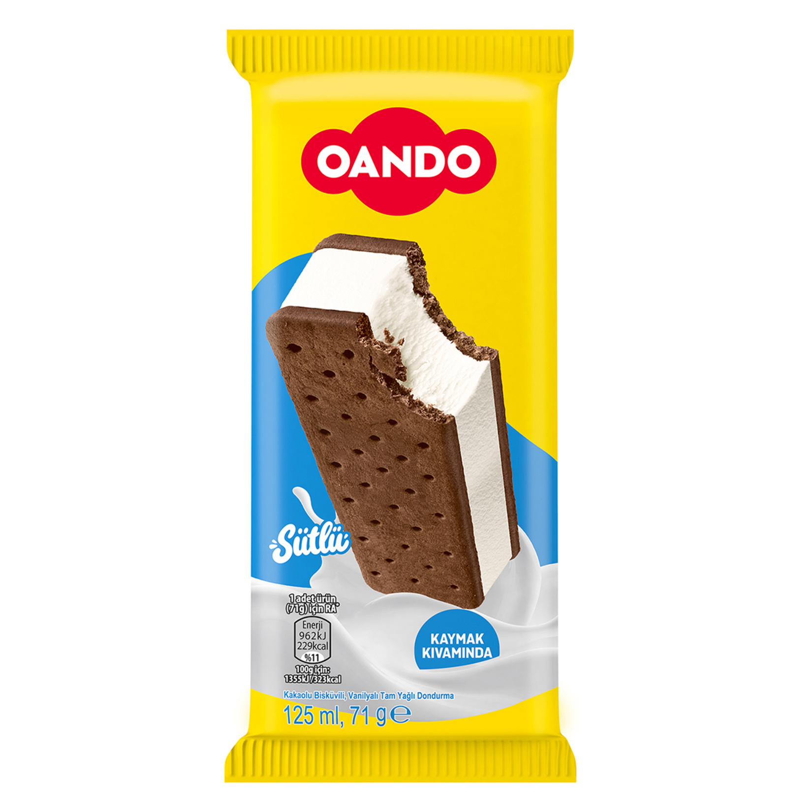 Oando Sandviç Dondurma 125 Ml - Görsel 2
