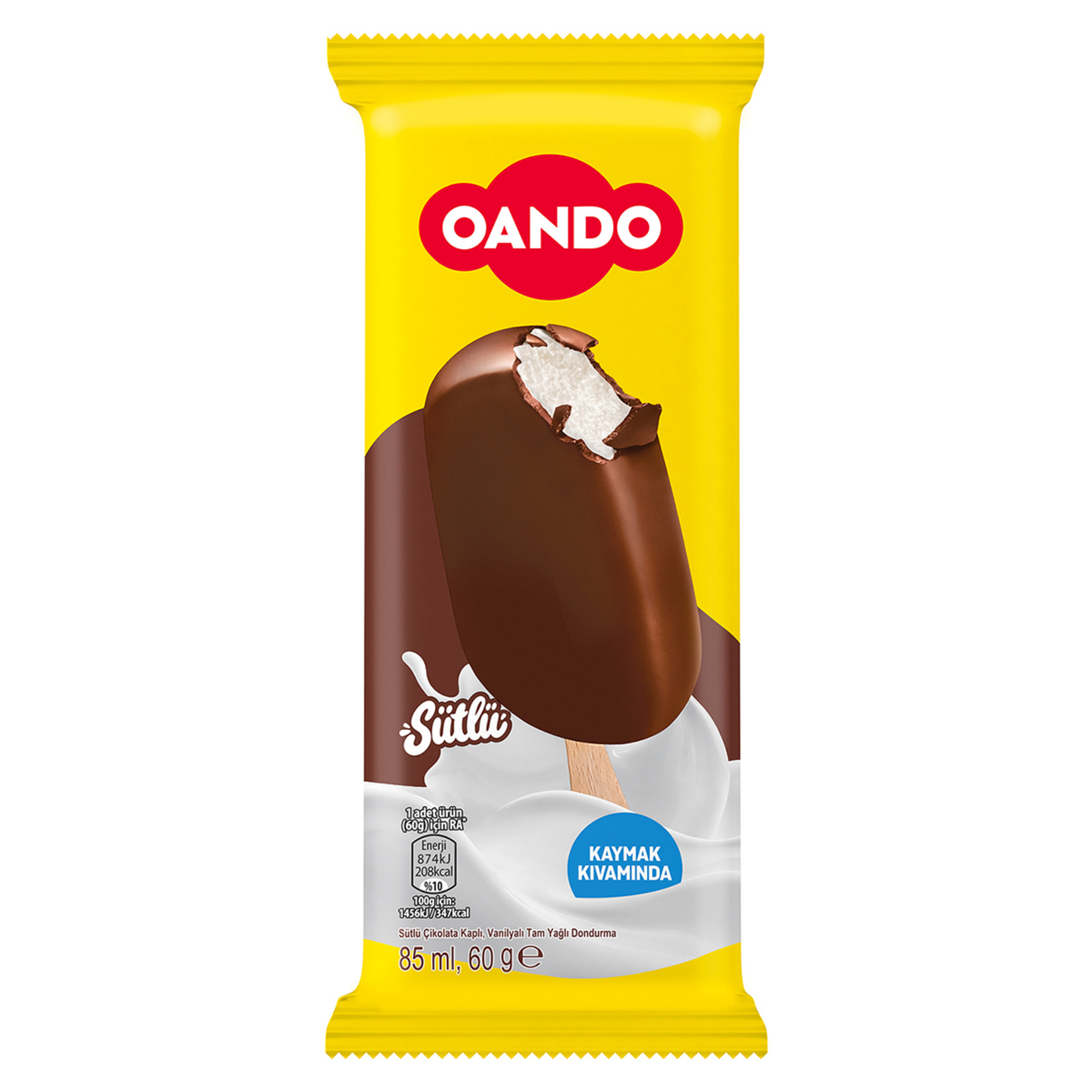 Oando Çikolata Kaplı Vanilyalı Çubuk Dondurma 85 Ml - Görsel 2
