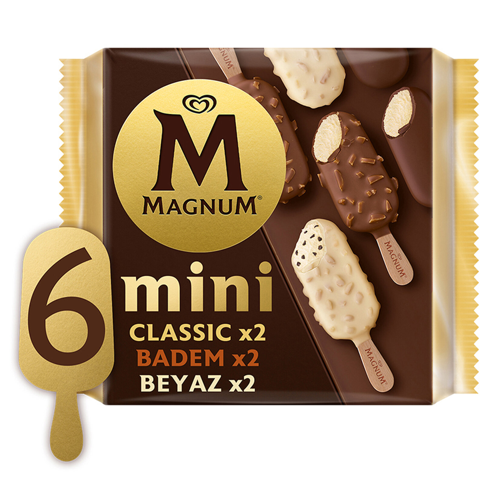 Magnum Mini Classic, Badem, Beyaz 345 Ml 6'lı - Görsel 2