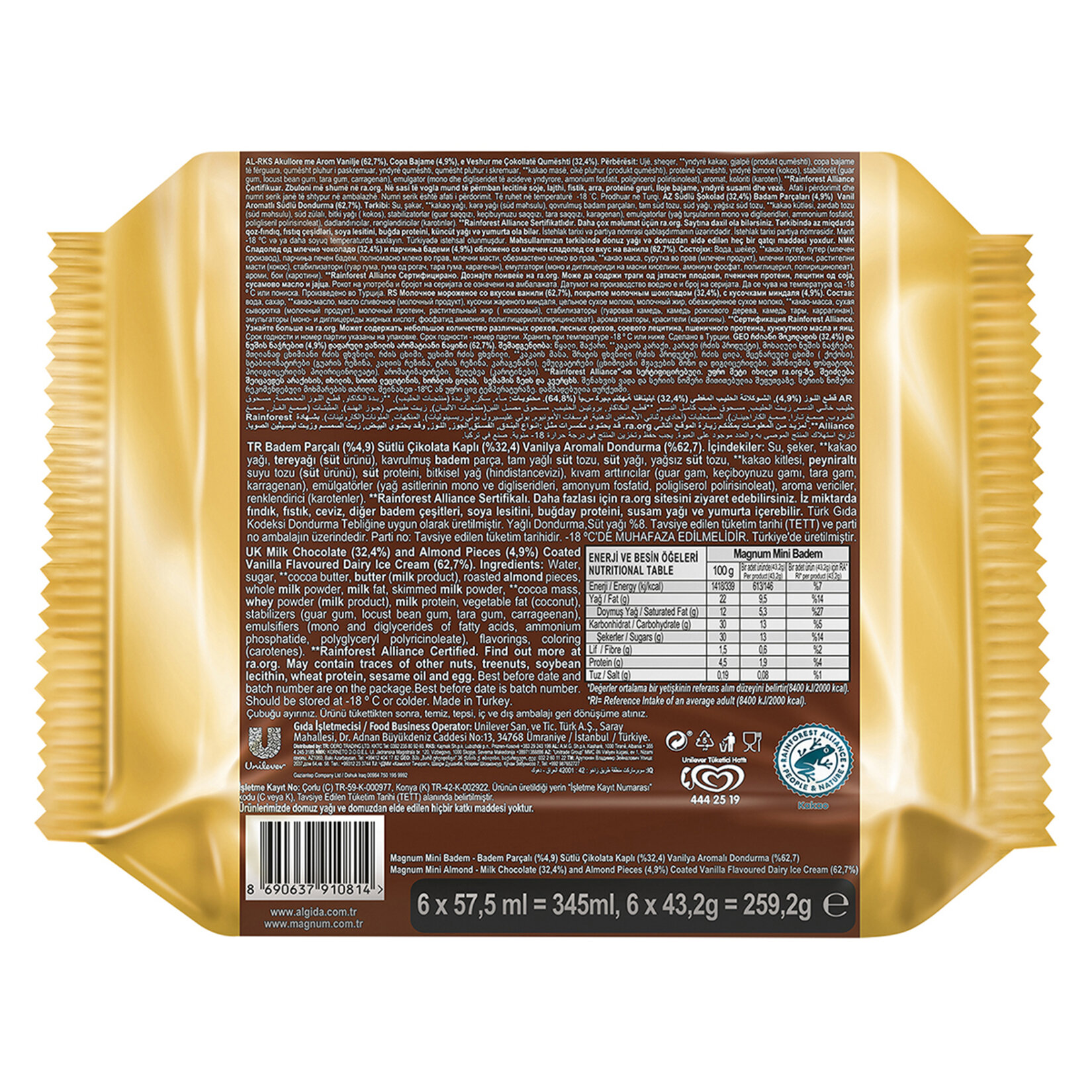 Magnum Mini Badem 6'lı 345 Ml - Görsel 3