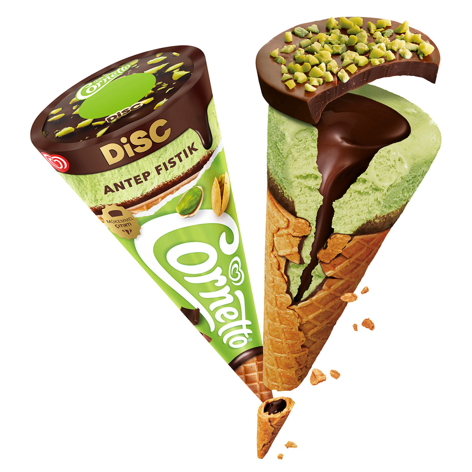 Cornetto Disc Antep Fıstıklı - Çikolatalı 130Ml - Görsel 1