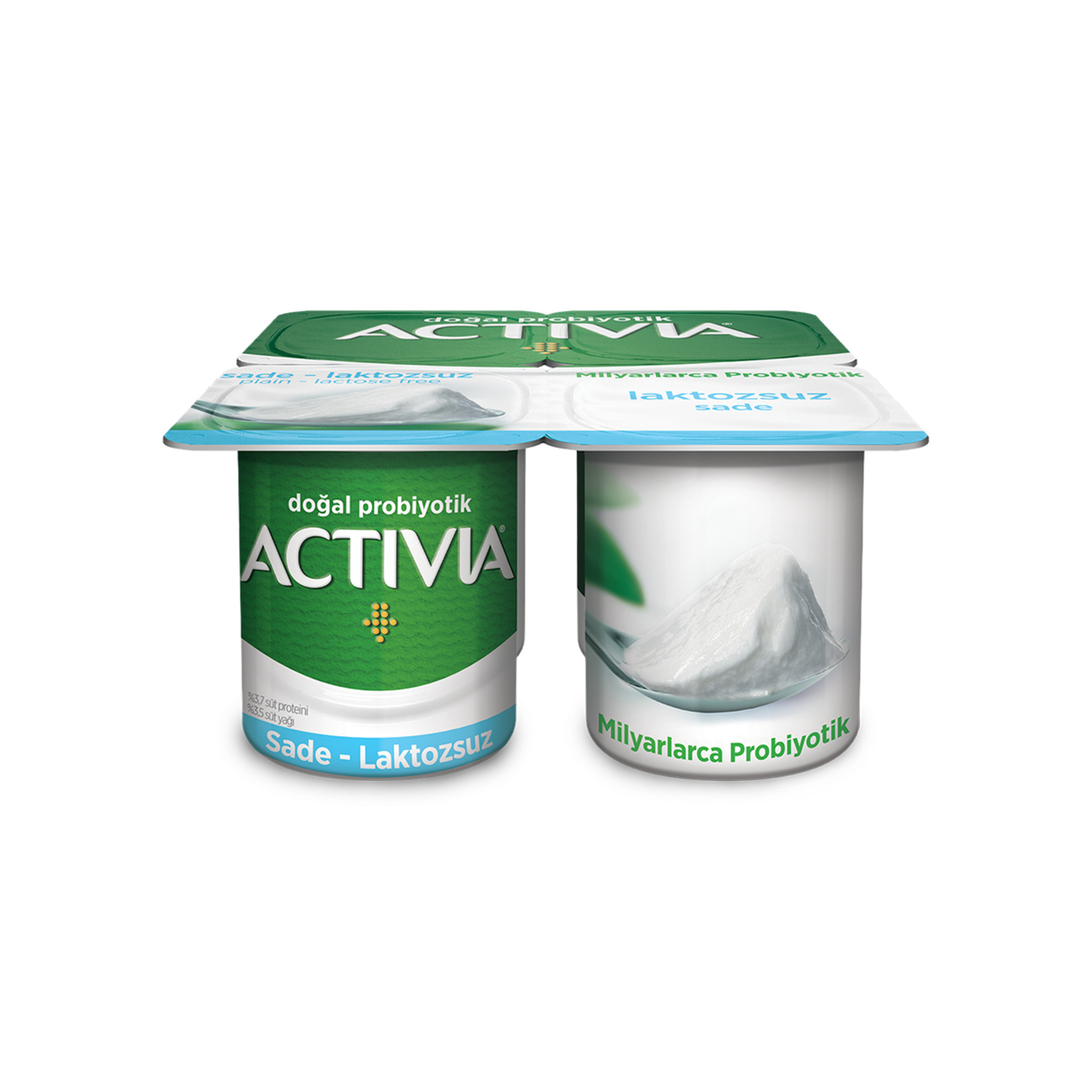 Activia Probiyotik Laktozsuz Sade Yoğurt 4 x 100 G - Görsel 1