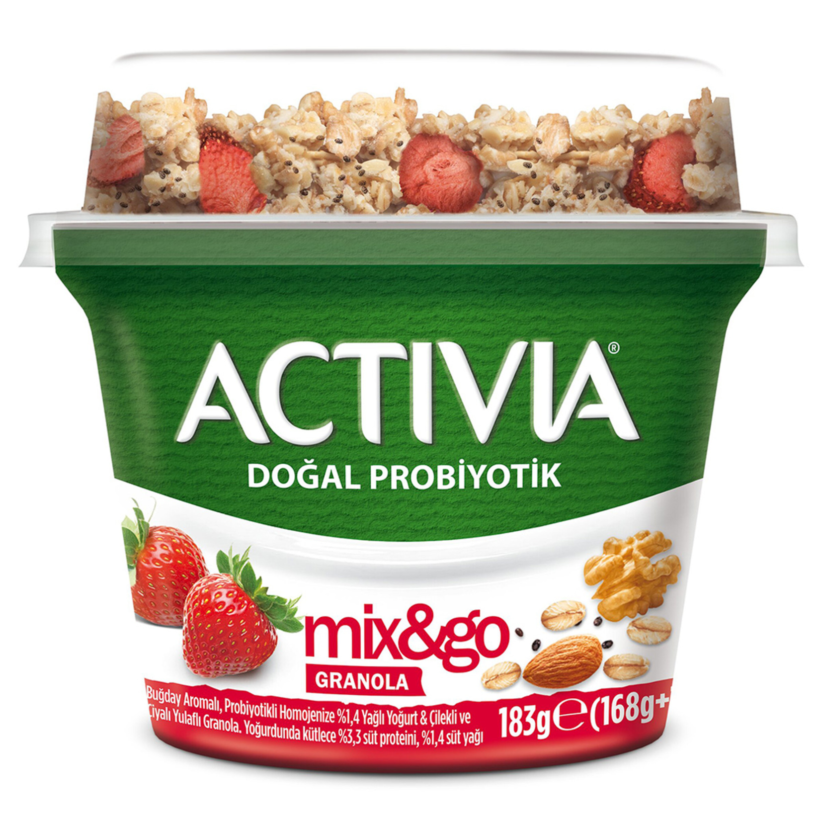 Activia Mix & Go Çilekli Çiyalı Yulaflı Granola & Yoğurt 183 G