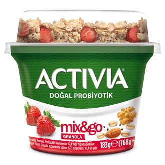 Activia Mix & Go Çilekli Çiyalı Yulaflı Granola & Yoğurt 183 G