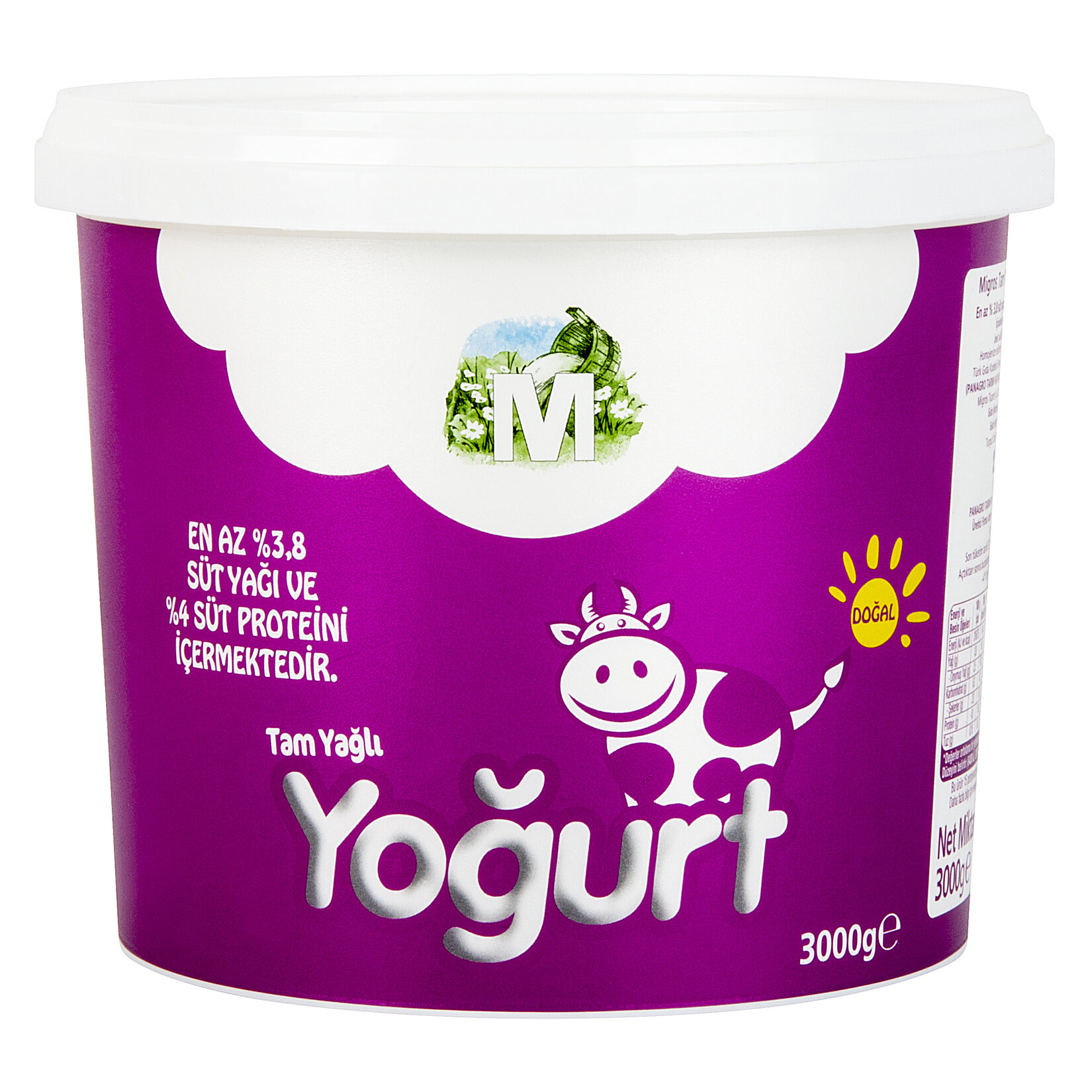 Migros Tam Yağlı Homojenize Yoğurt 3 Kg - Görsel 1