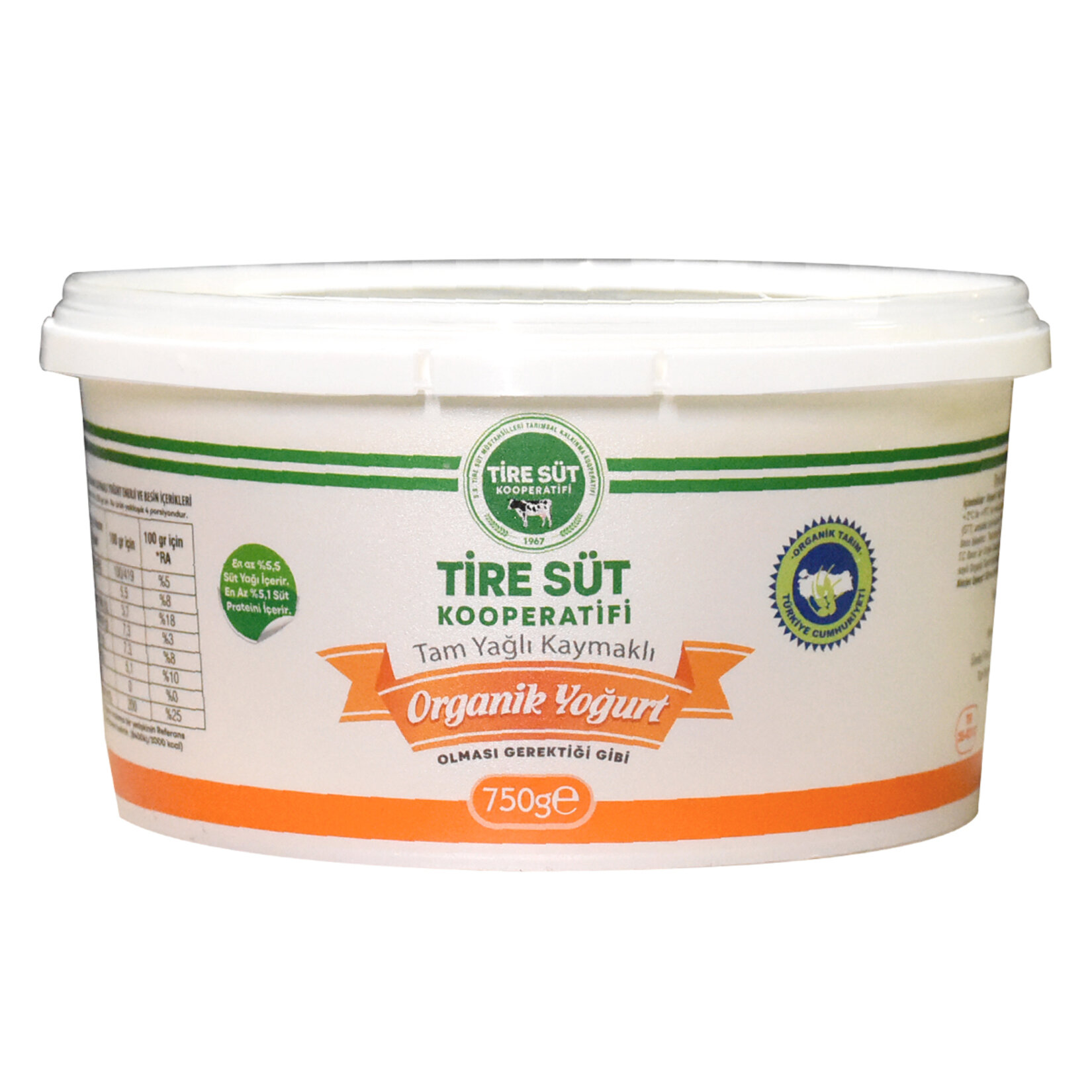 Tire Süt Organik Kaymaklı Yoğurt 750 G