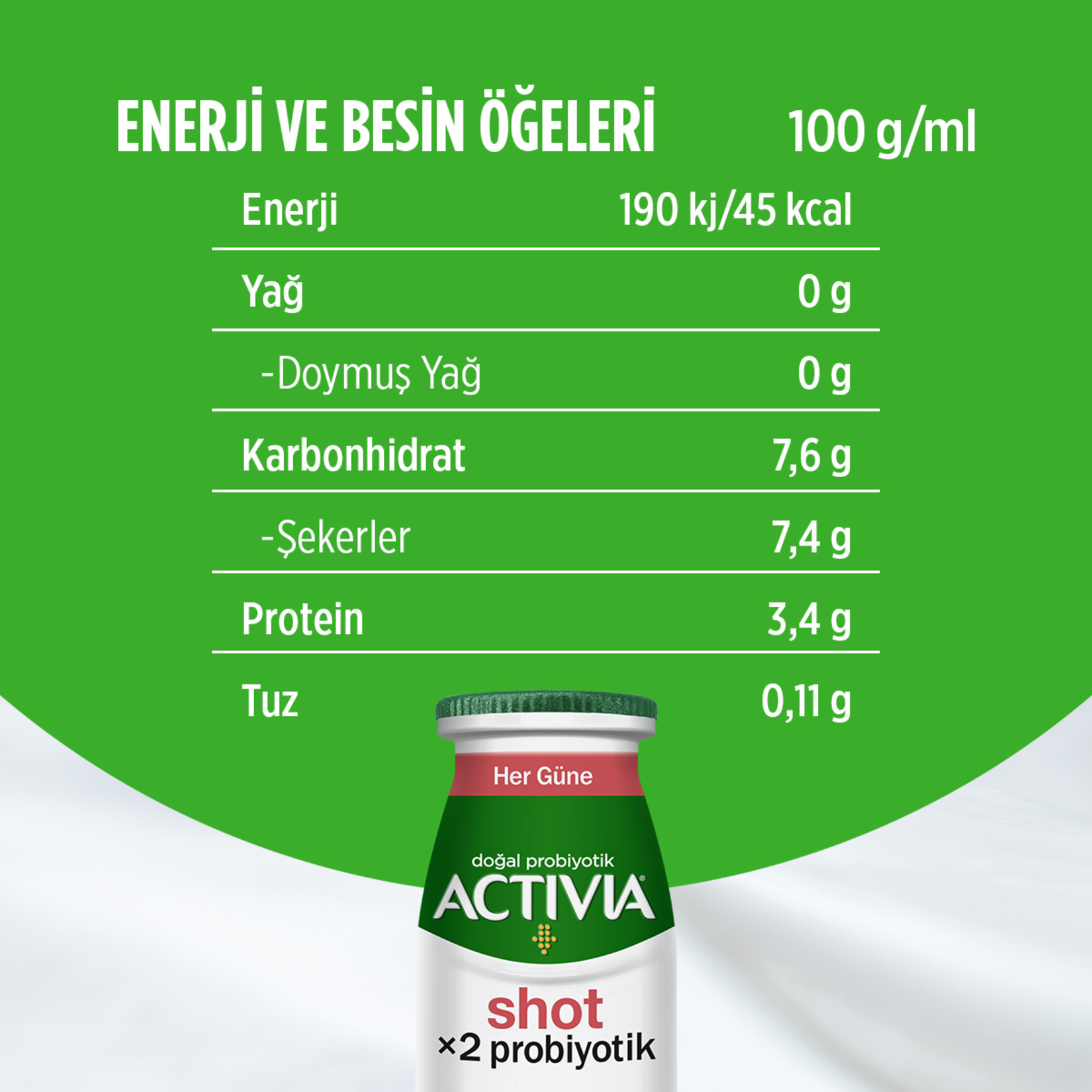 Activia x2 Probiyotik Shot Ahududu & Hibiskus 80 Ml - Görsel 4