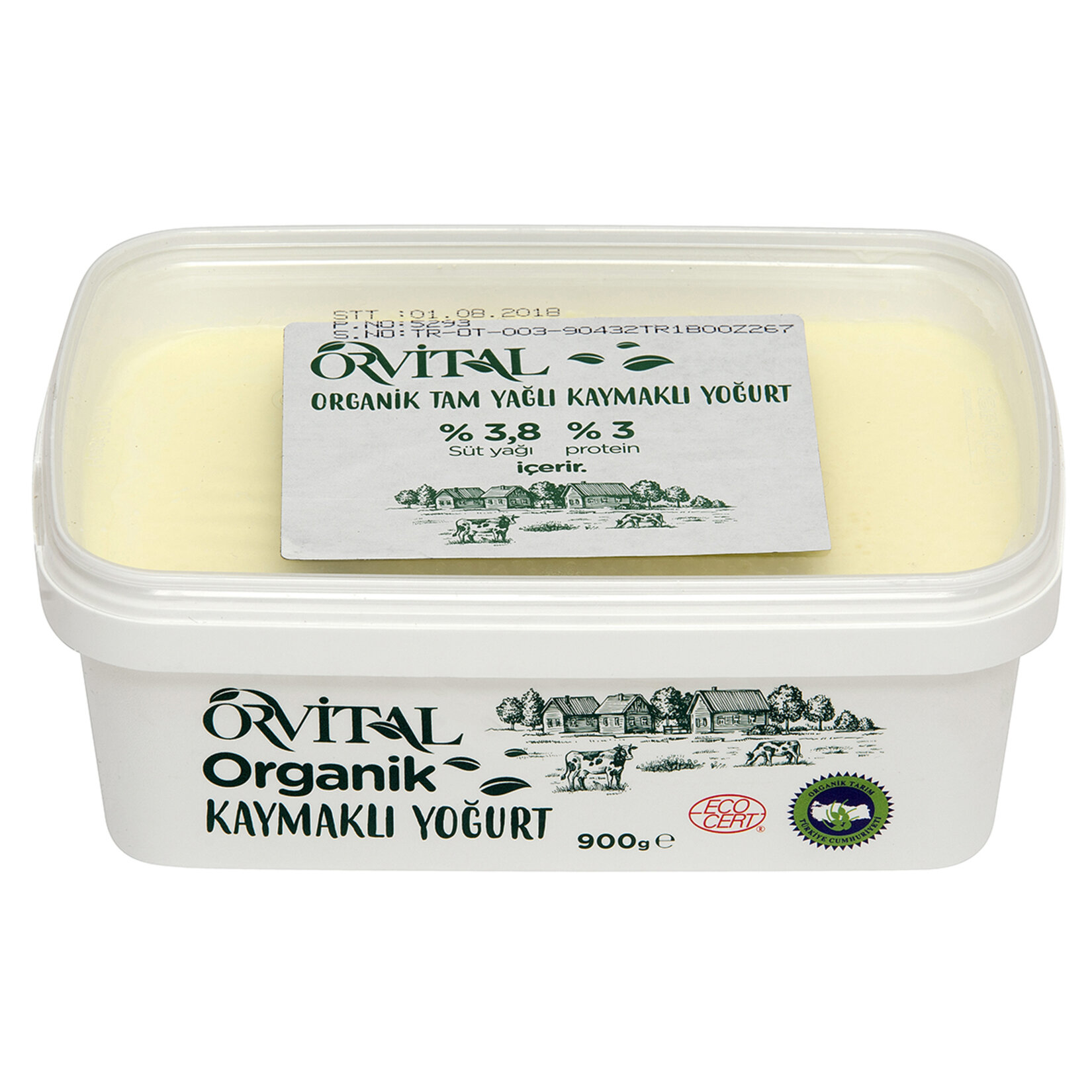 Orvital Organik Tam Yağlı Kaymaklı Yoğurt 900 G