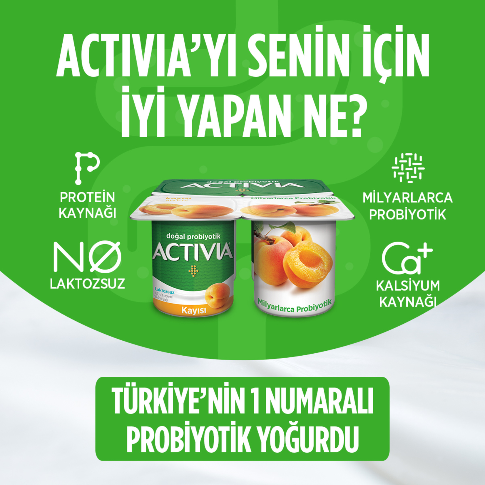 Activia Doğal Probiyotik Kayısılı Yoğurt 4 x 100 G - Görsel 2