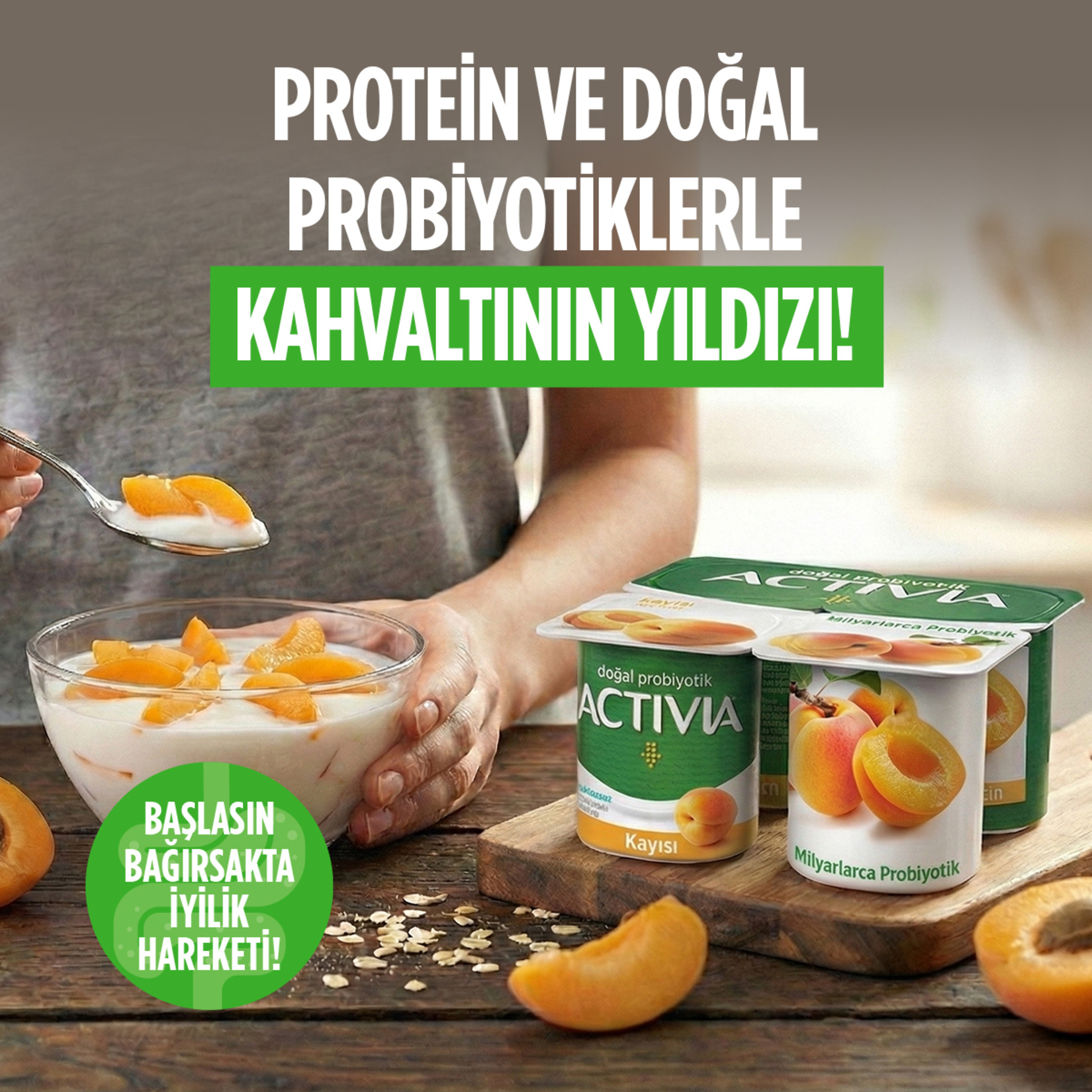 Activia Doğal Probiyotik Kayısılı Yoğurt 4 x 100 G - Görsel 3