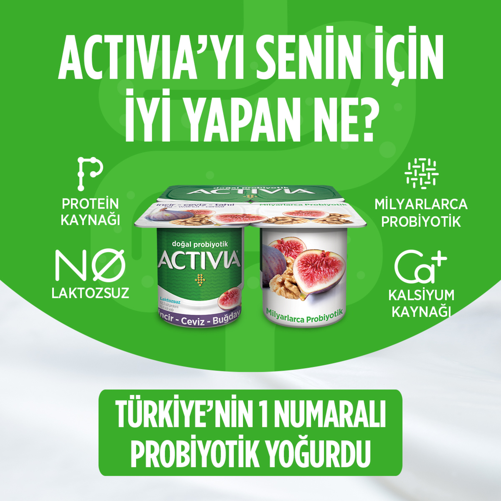 Activia Doğal Probiyotik İncir&Ceviz&Tahıl Yoğurt 4X100 G - Görsel 2
