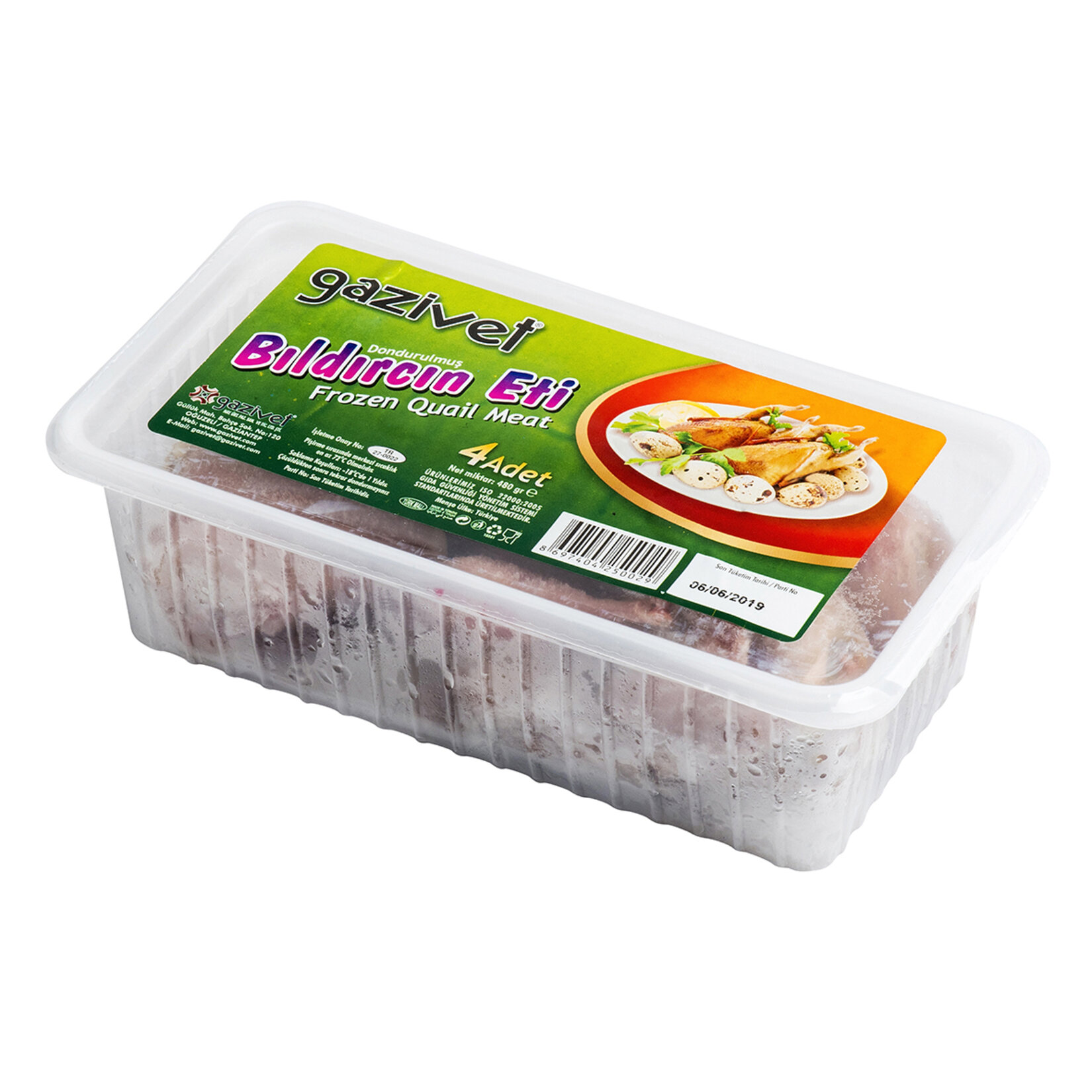 Gazivet Dondurulmuş Bıldırcın 480 G