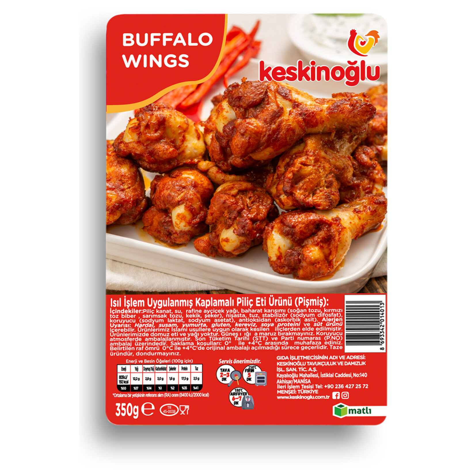 Keskinoğlu Piliç Buffalo Wings 350 G
