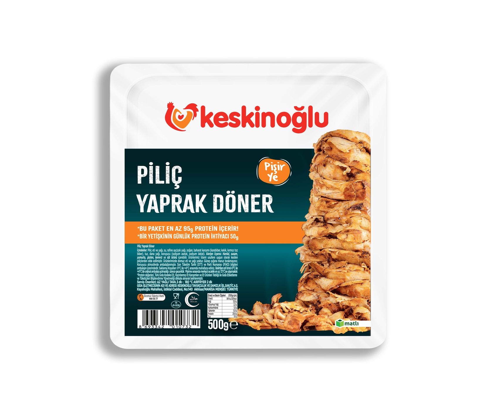 Keskinoğlu Piliç Yaprak Döner 500 G