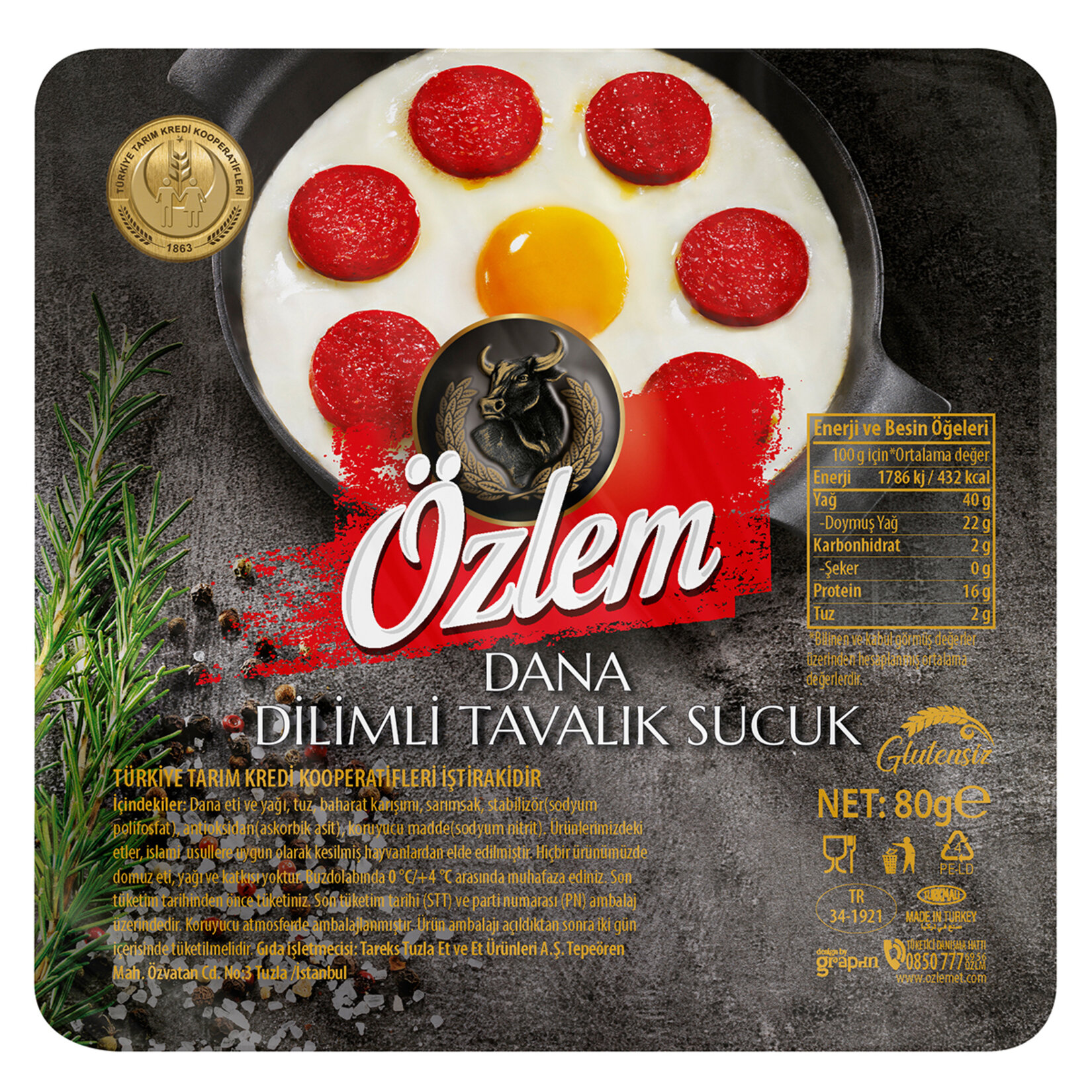Özlem Dana Dilimli Tavalık Sucuk 80 G