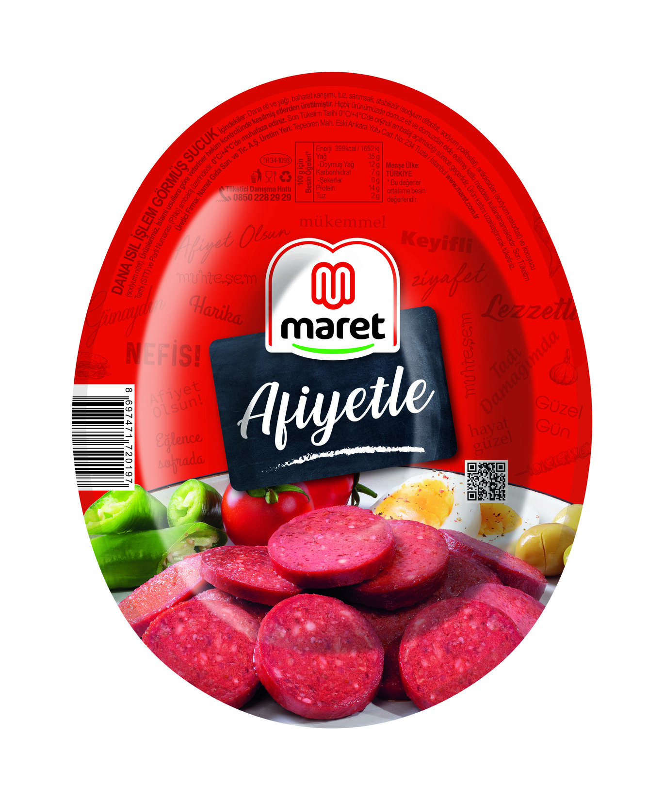 Maret Dana Isıl İşlem Görmüş Afiyetle Sucuk 200 G