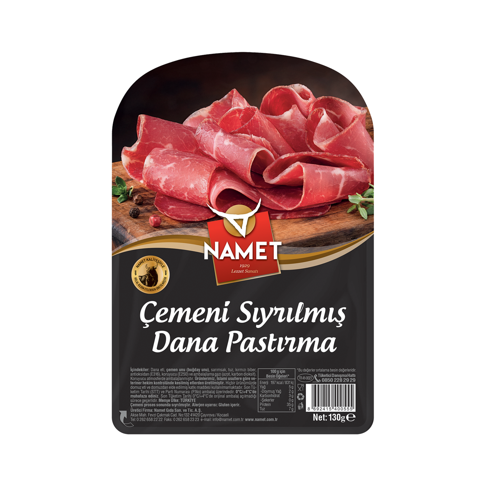 Namet Çemeni Sıyrılmış Dilimli Pastırma 130 G