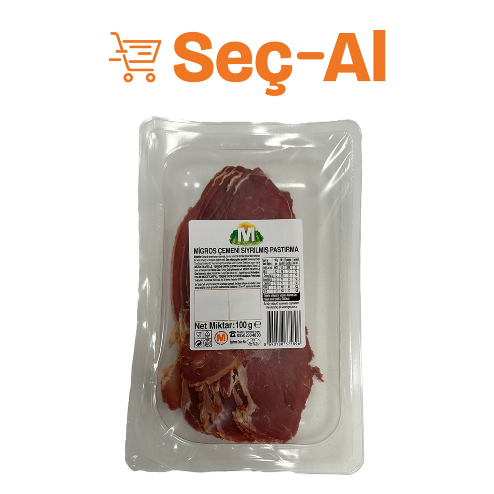 Migros Çemeni Sıyrılmış Pastırma 100 G