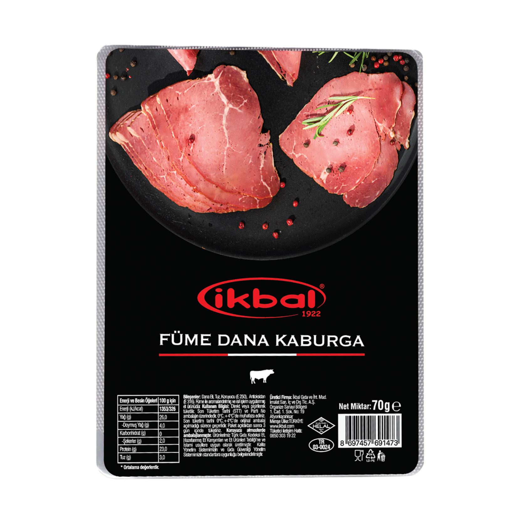 İkbal Füme Dana Kaburga Dilimli 70 G