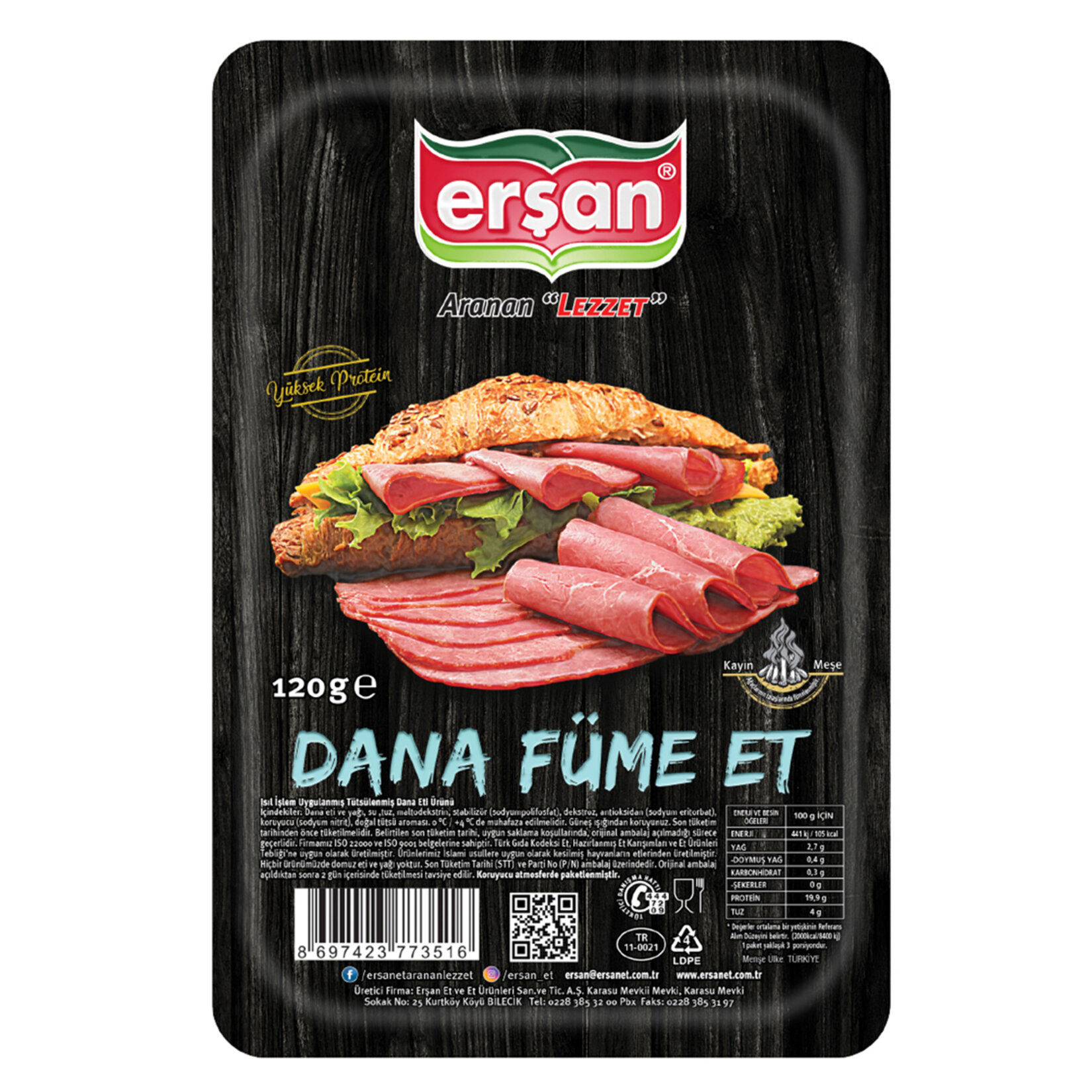Erşan Dilimli Füme Et 120 G