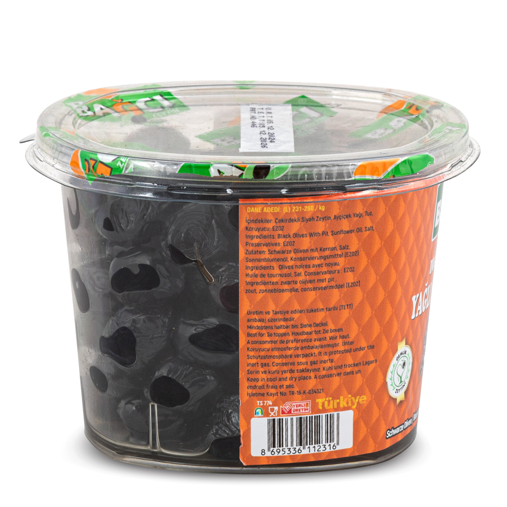 Bağcı Doğal Salamura Yağlı Siyah Zeytin 231-260 400 G - Görsel 2