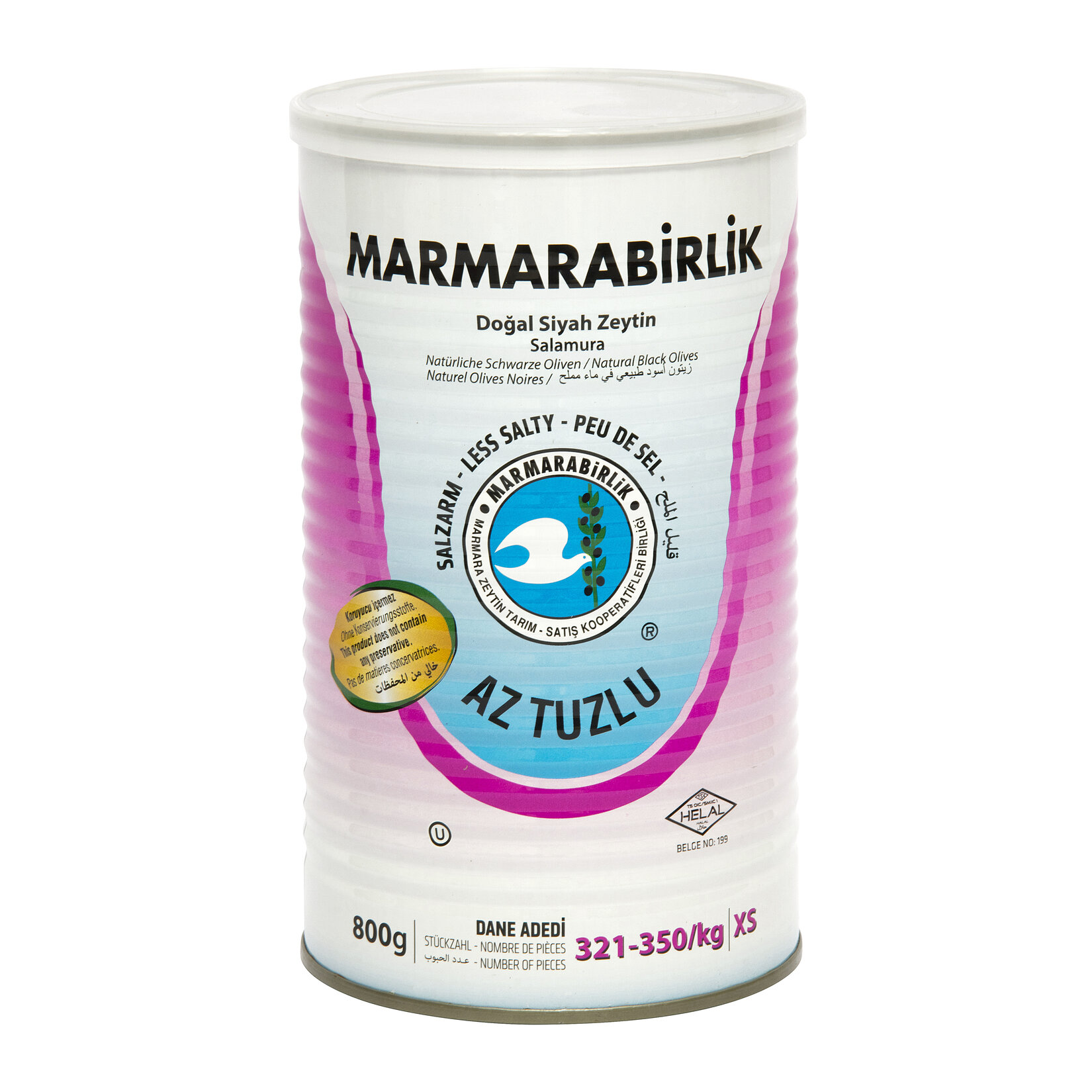 Marmarabirlik Az Tuzlu Zeytin 800 G 321-350 Ad/Kg