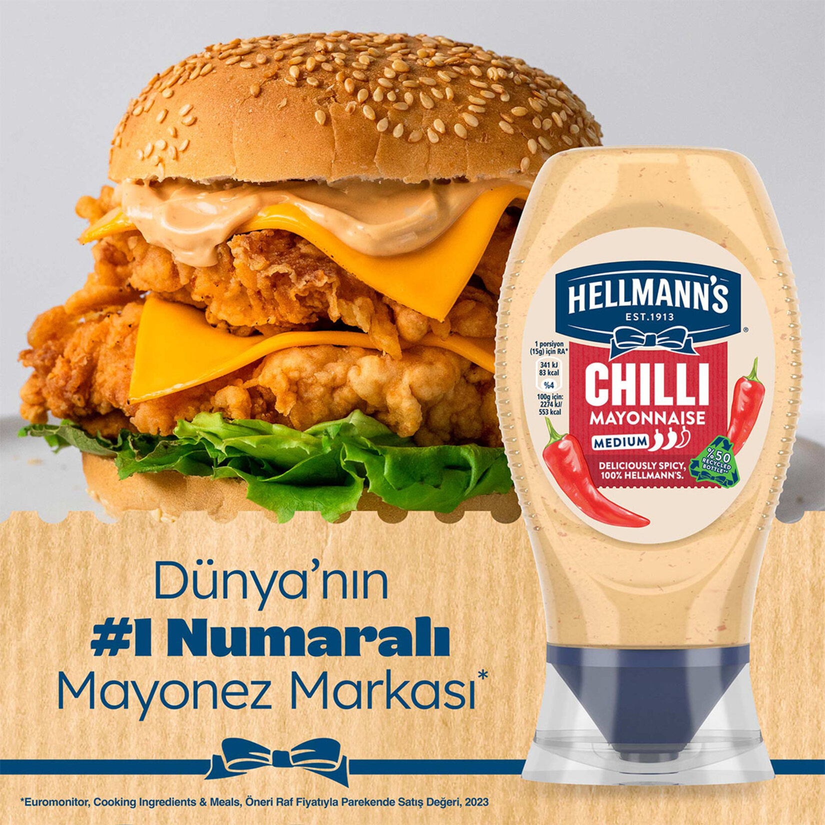 Hellmann's Acılı Mayonez 230 G - Görsel 3