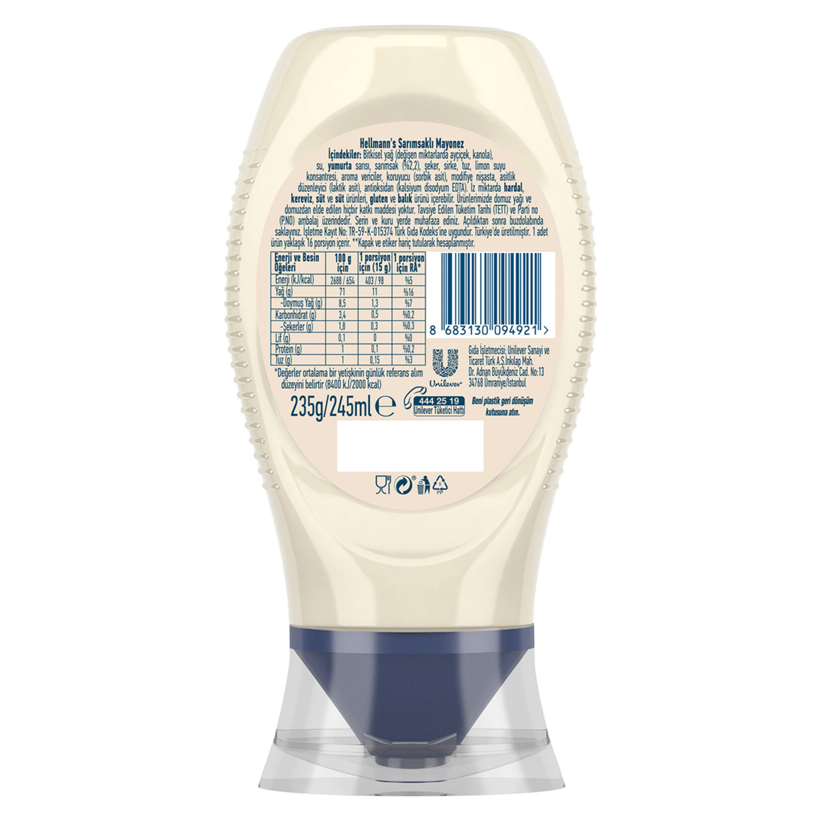 Hellmann's Sarımsaklı Mayonez 235 G - Görsel 5