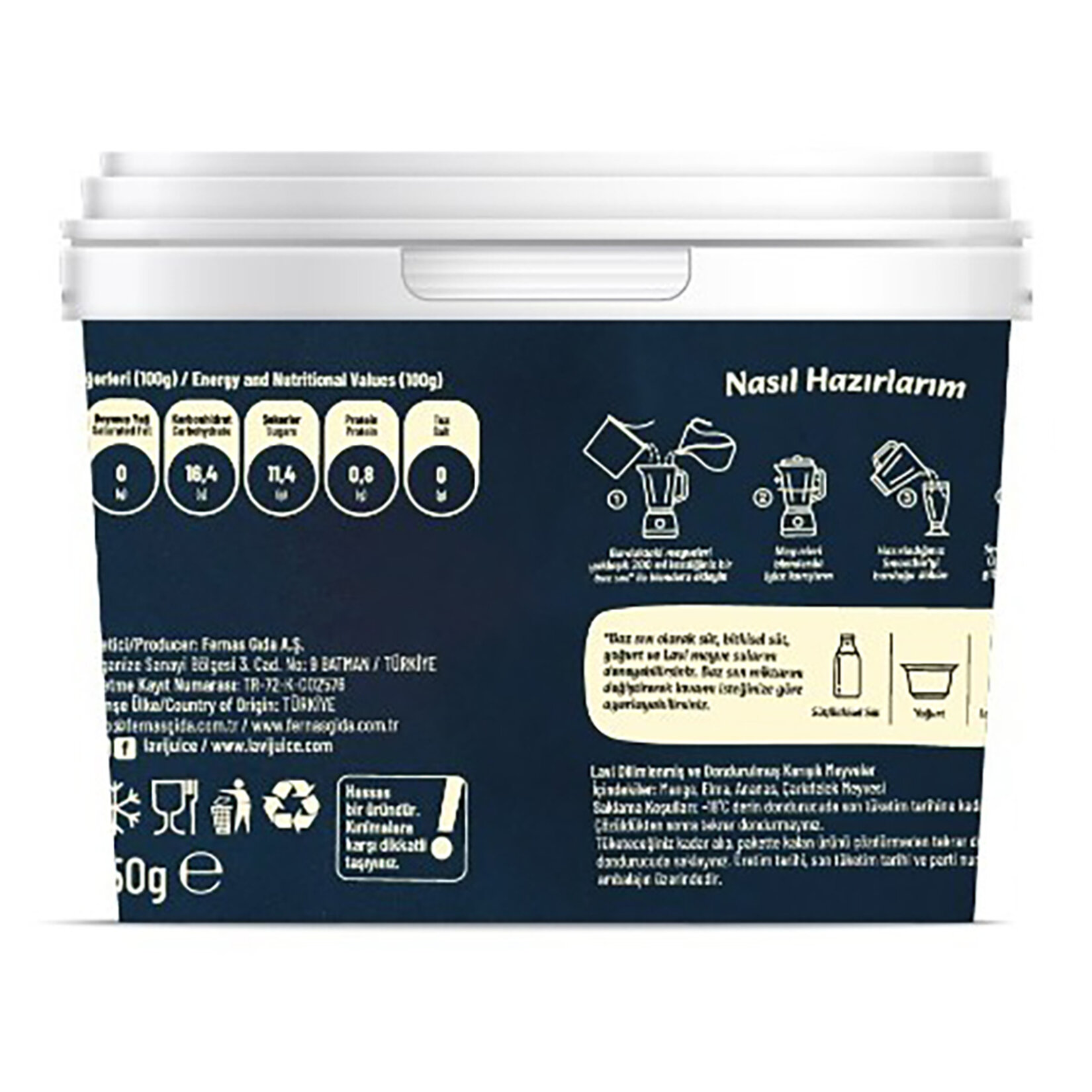 Lavi Smoothie Muz Ahududu Yaban Mersini 150 G - Görsel 2