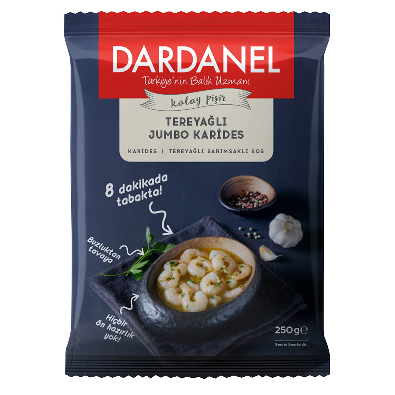 Dardanel Kolay Pişir Tereyağlı Jumbo Karides 250 G - Görsel 1