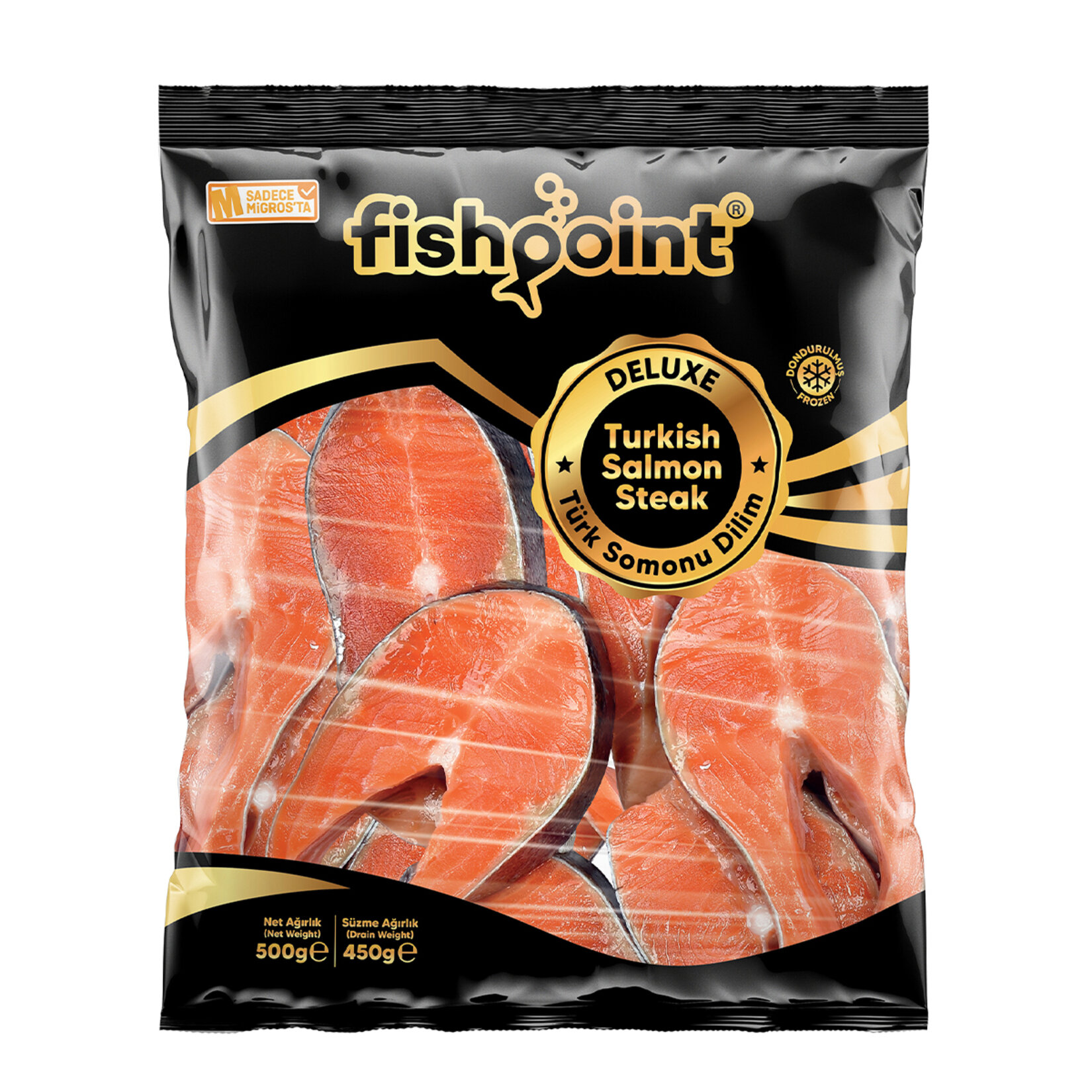 Fish Point Dondurulmuş Deluxe Türk Somonu Dilim 500 G - Görsel 1