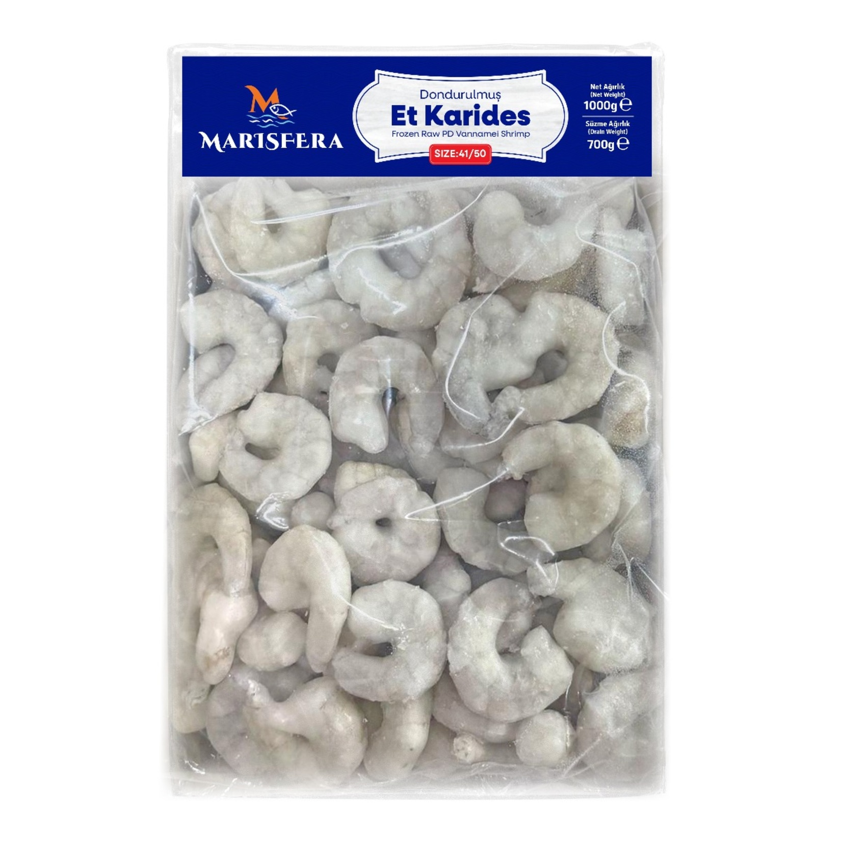 Marisfera %30 Glaze Dondurulmuş Et Karides 41/50 1 Kg
