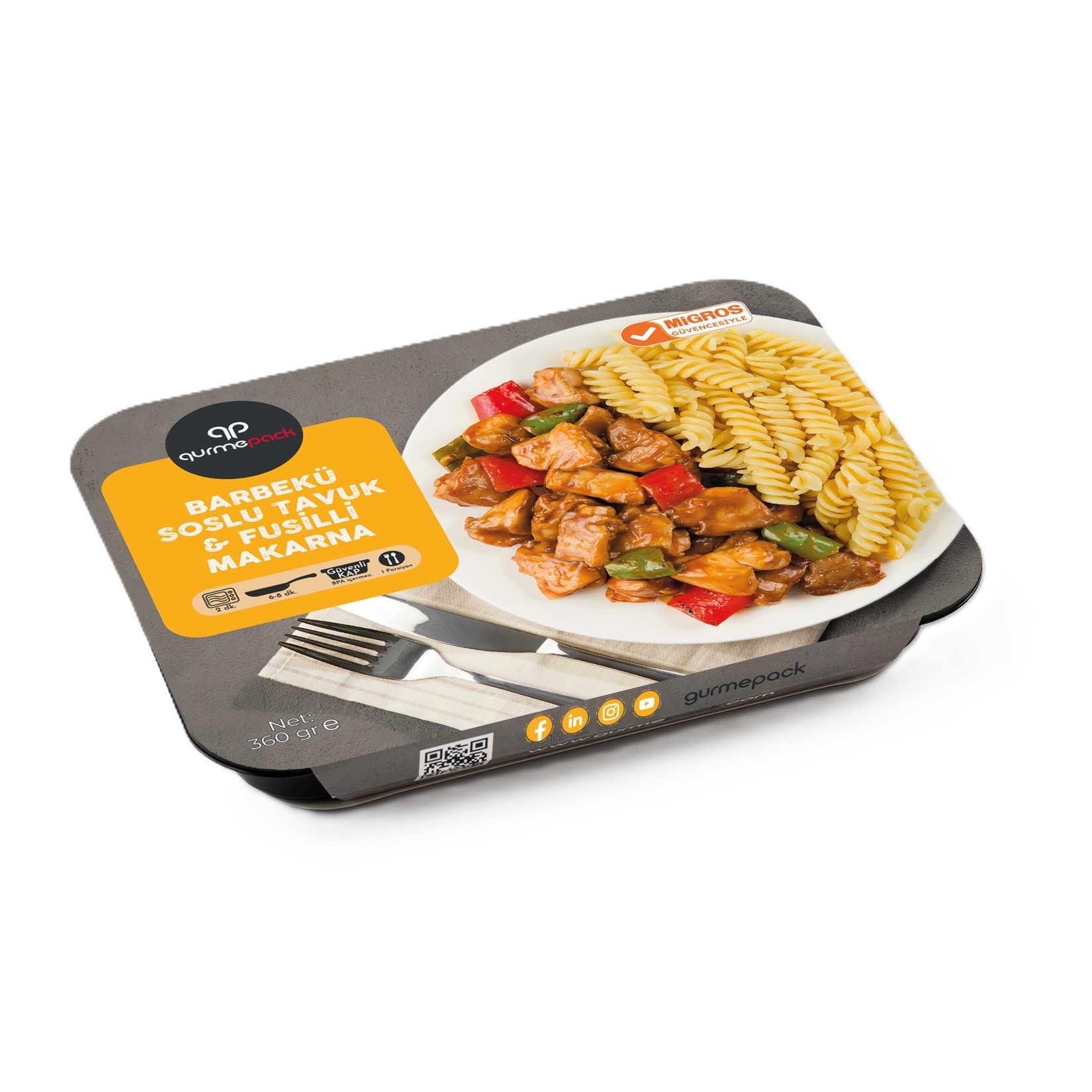 Gurmepack Barbekü Soslu Tavuk & Fusilli Makarna 360 G