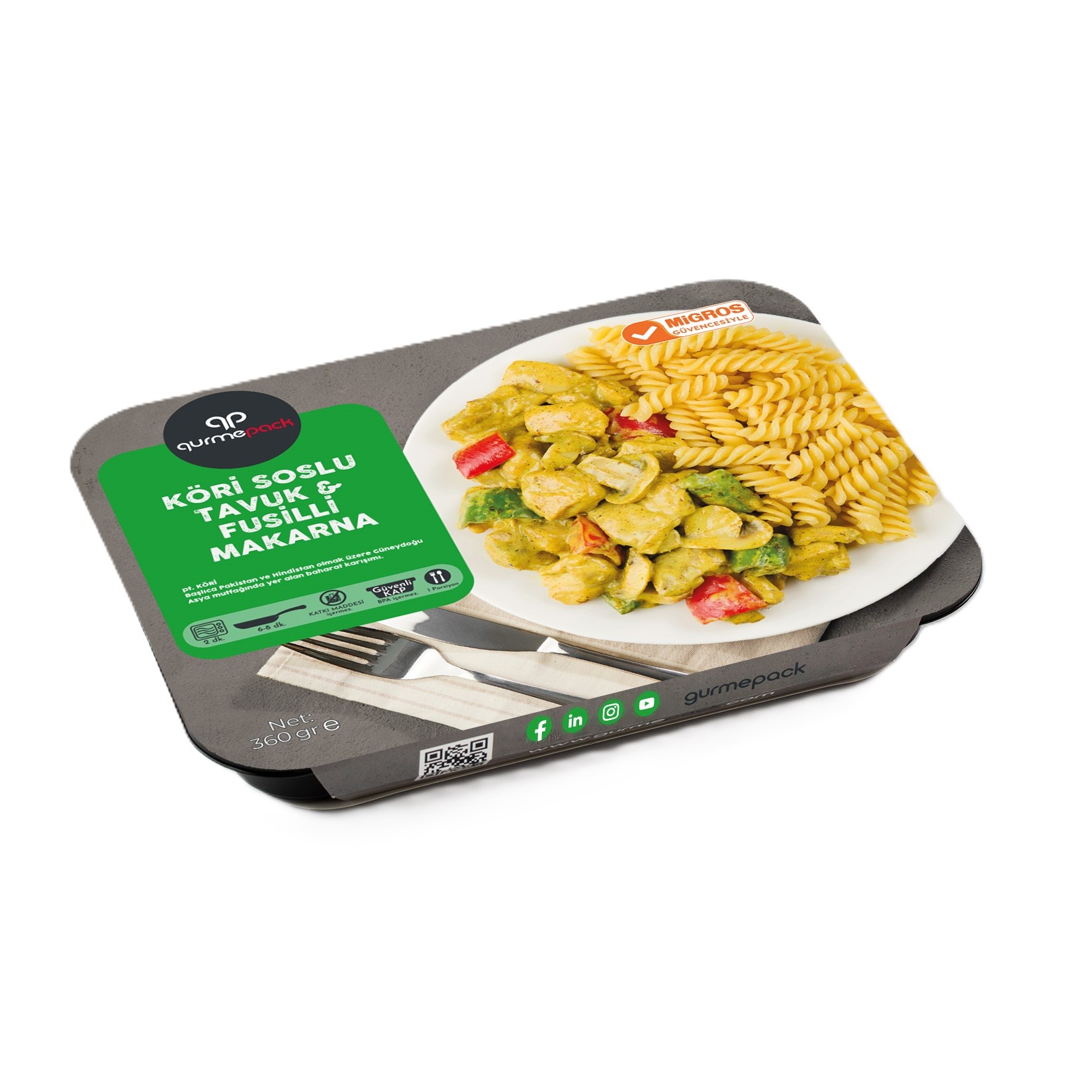 Gurmepack Köri Soslu Tavuk & Fusilli Makarna 360 G