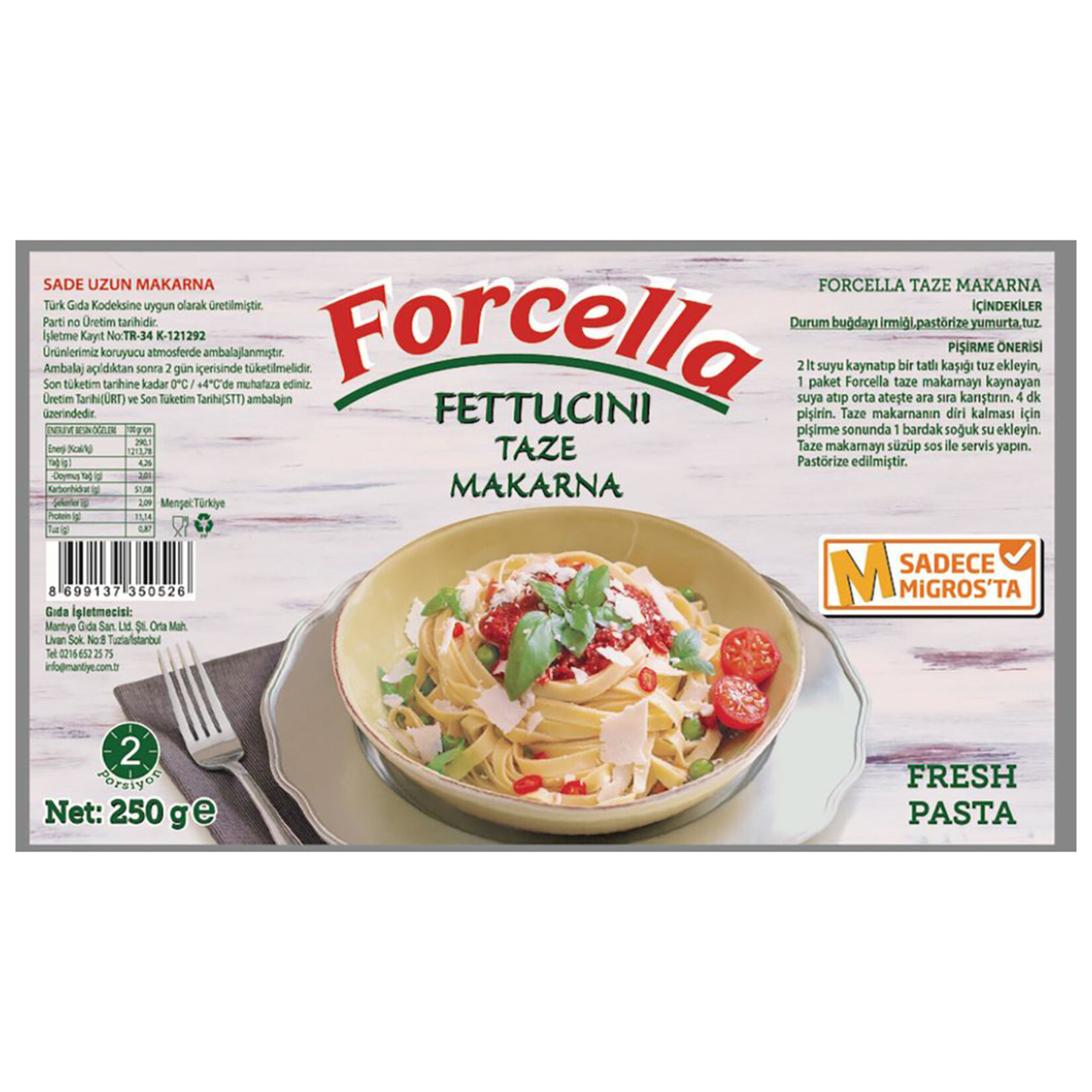Forcella Taze Makarna 250 G