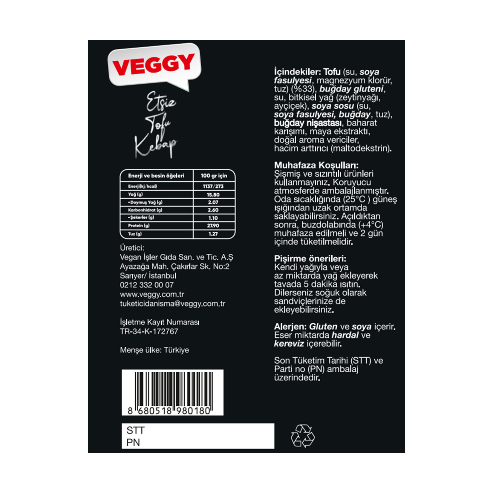 Veggy Etsiz Tofu Kebap 200 G - Görsel 2
