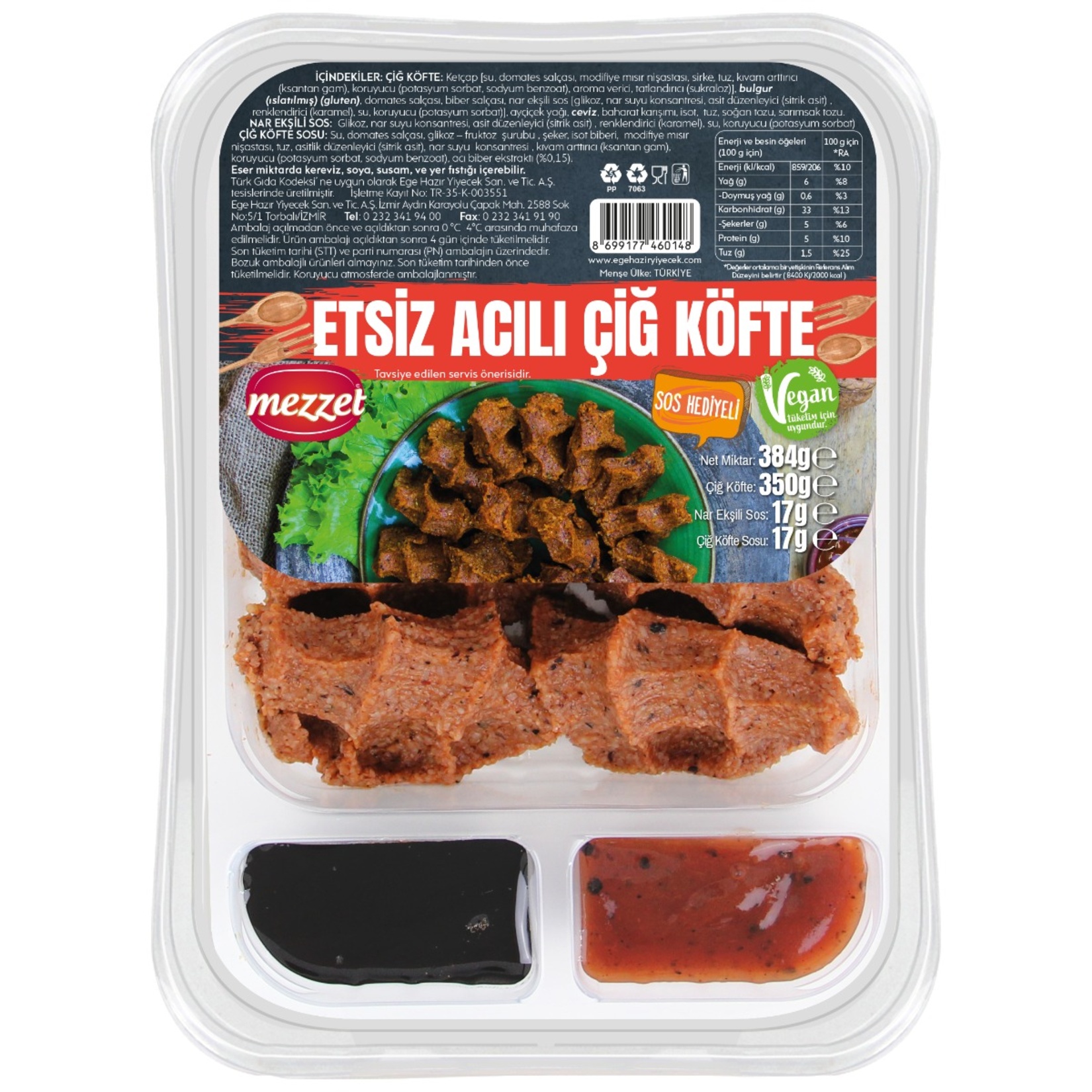 Mezzet Etsiz Acılı Çiğ Köfte & Sos 384G