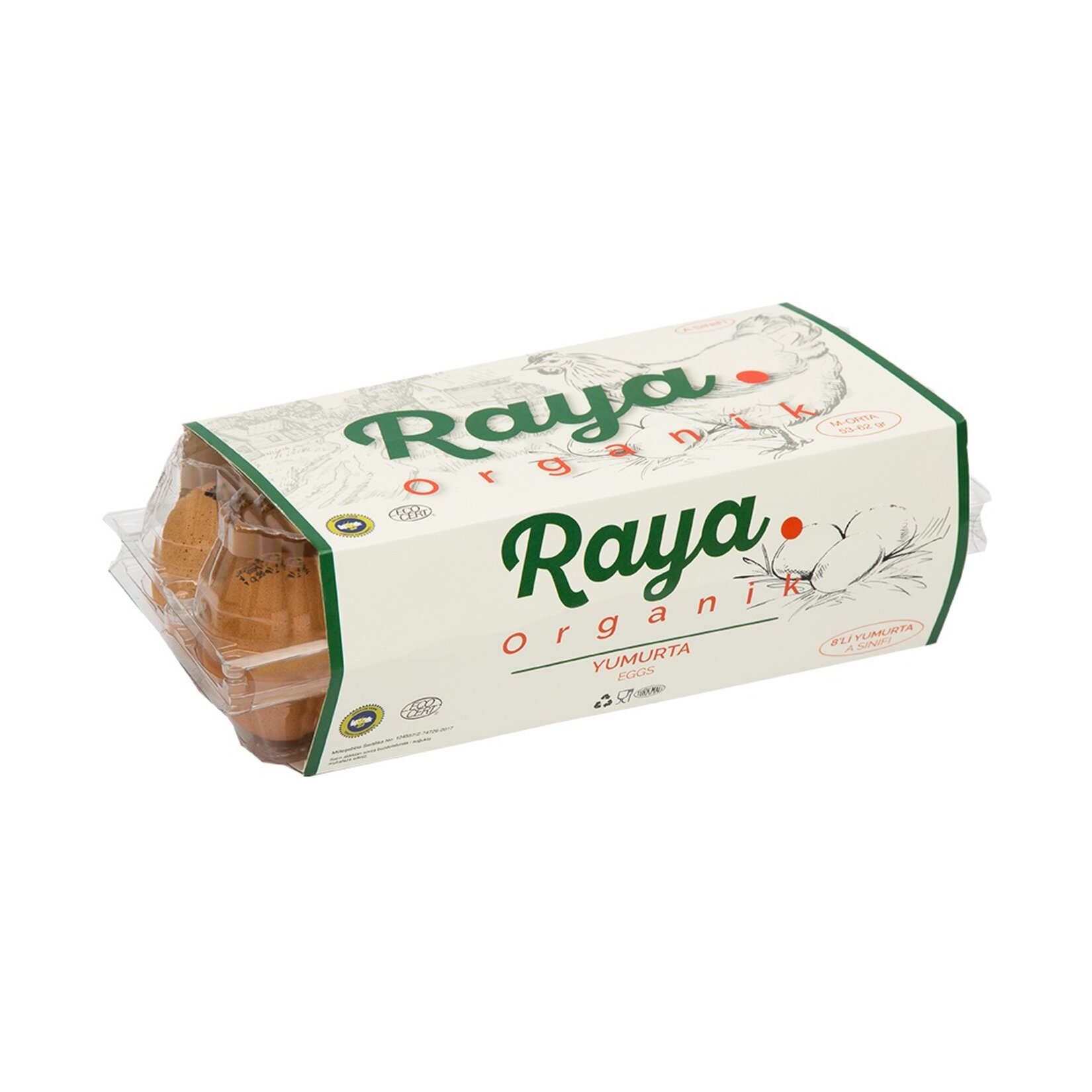 Raya Organik 8'li M Boy Yumurta (53 - 62 G)