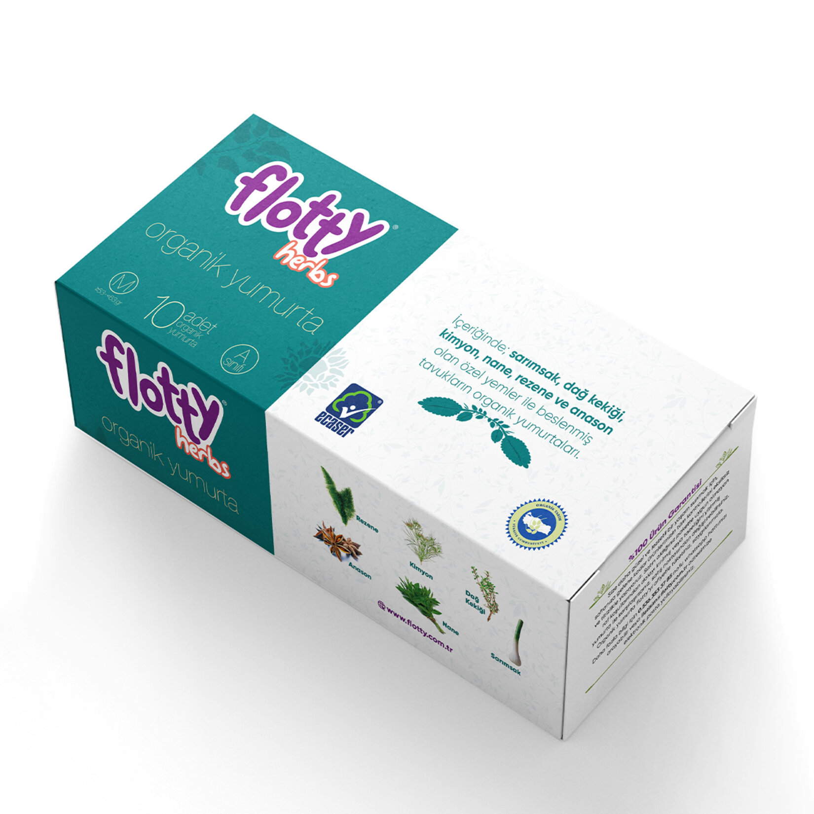 Flotty Herbs M Boy Organik Yumurta 10'lu 53-62G