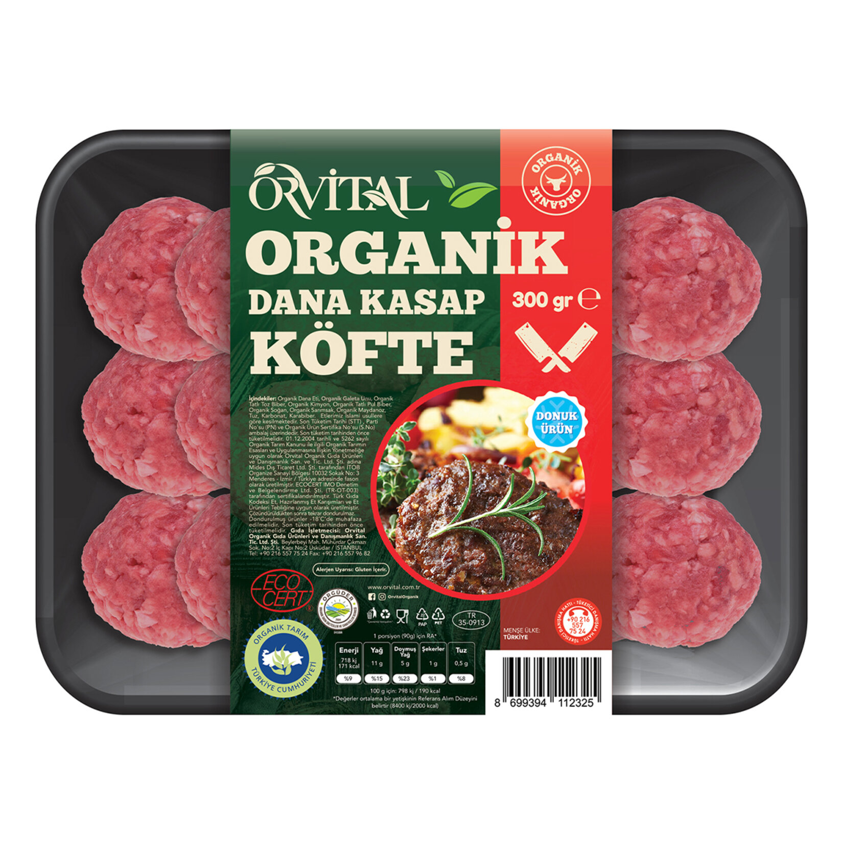 Orvital Organik Dana Kasap Köfte 300 G