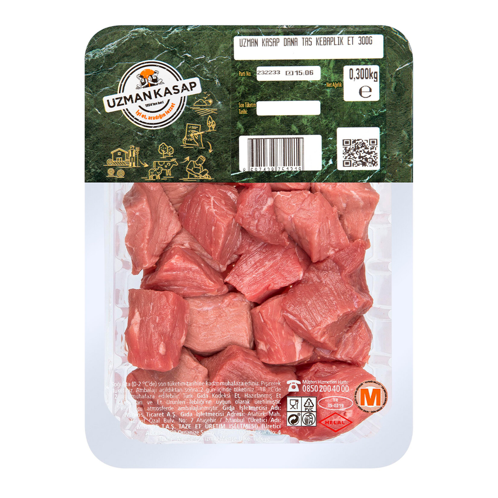 Uzman Kasap Dana Tas Kebaplık 300 G