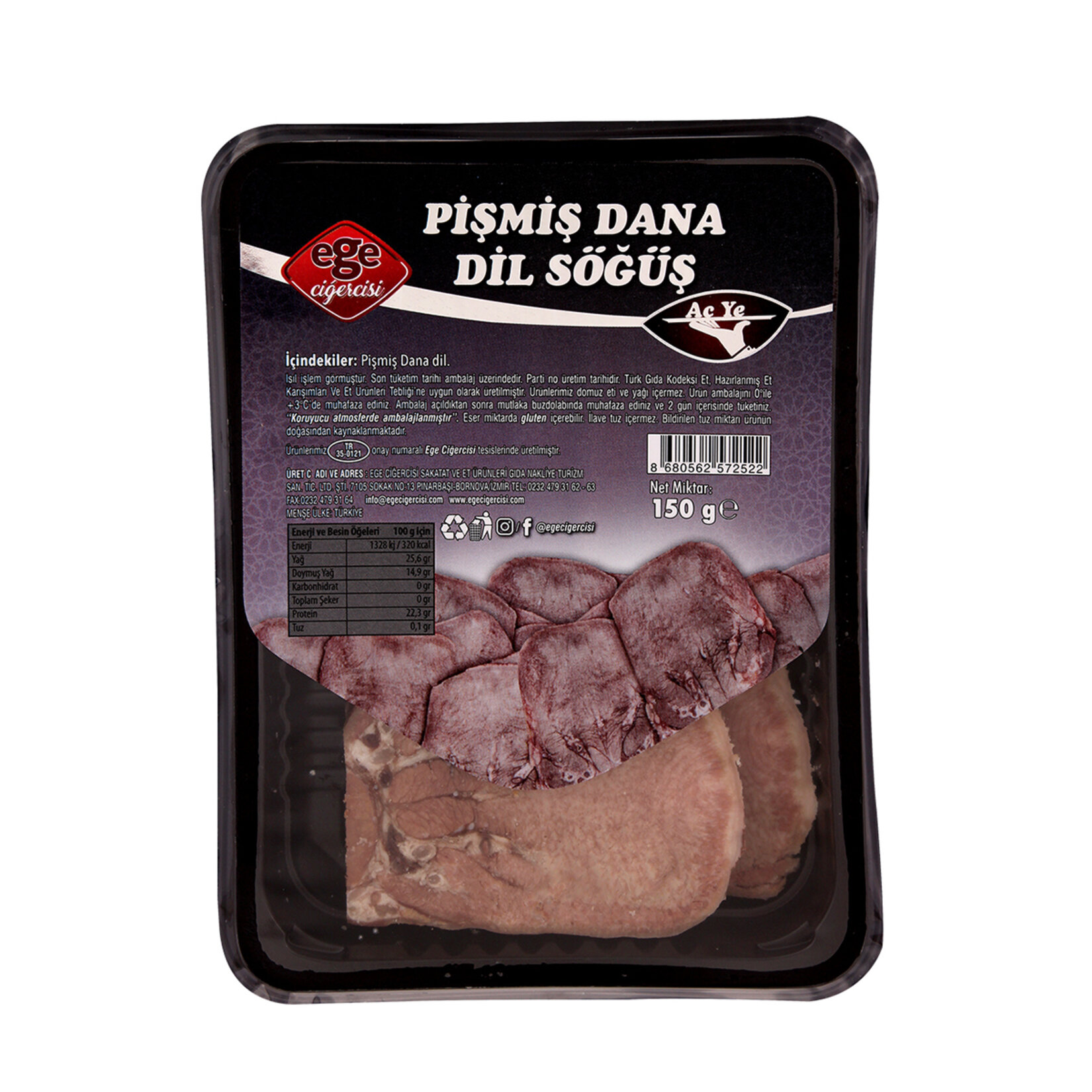 Ege Ciğercisi Pişmiş Dana Dil Söğüş 150 G