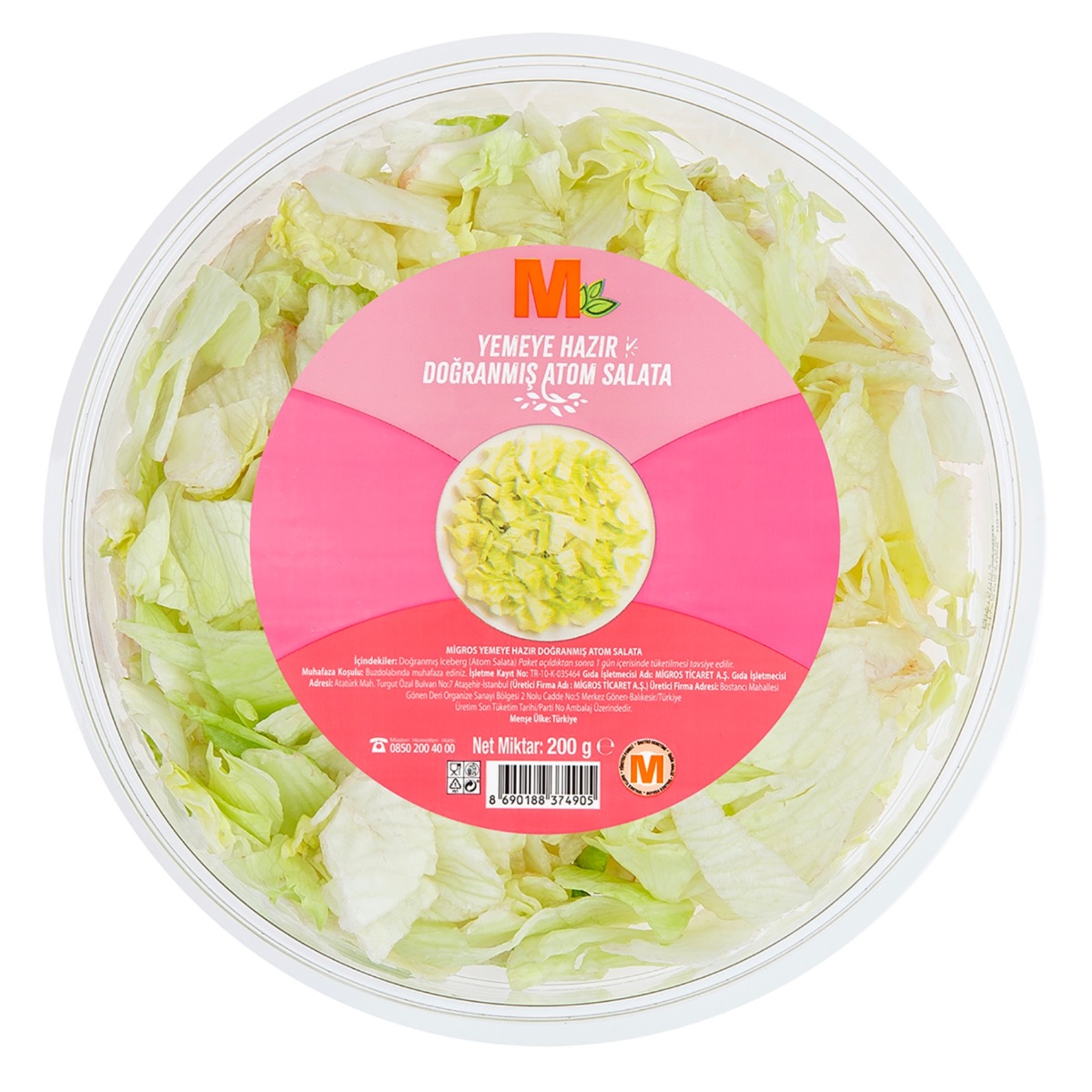 Migros Yemeye Hazır Doğranmış Atom Salata 200 G