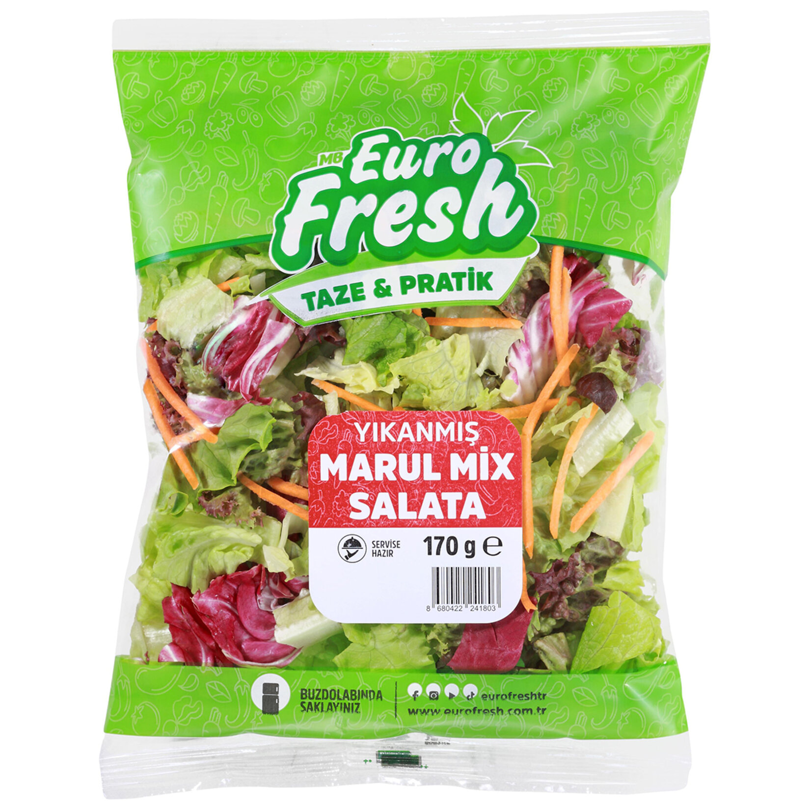 Eurofresh Yıkanmış Marul Mix Salata 170 G
